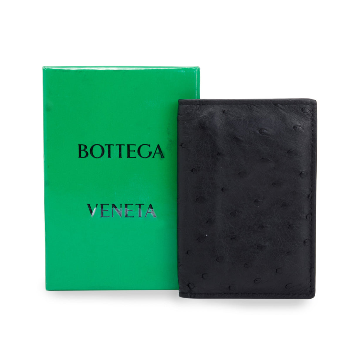 Bottega Veneta Ostrich Card Holder w/ Box