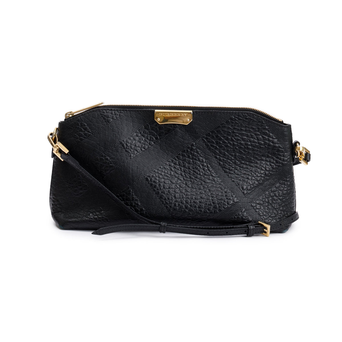 Burberry Black Crossbody handbag checked popular embossed