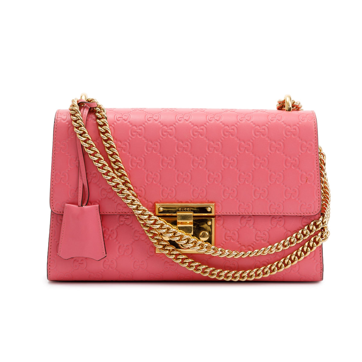 Gucci pink cheap padlock bag