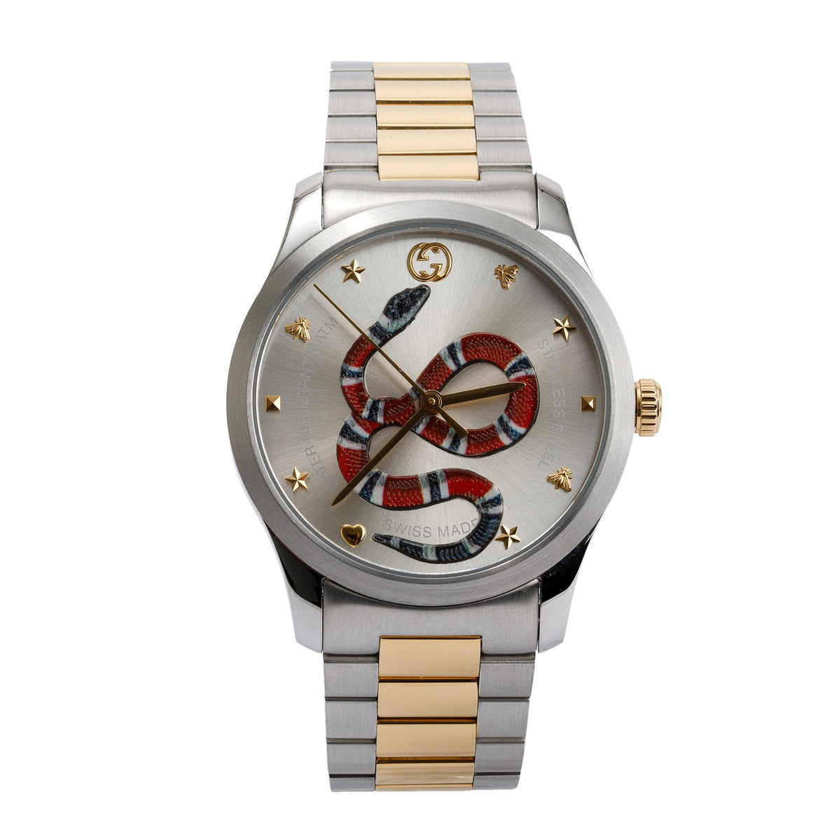 Gucci Stainless Steel & Gold Plated G-Timeless 38 MM Watch w/ Box & Pa