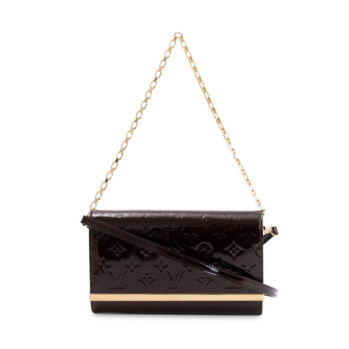 Louis Vuitton Amarante Monogram Vernis Ana Chain Clutch Louis Vuitton