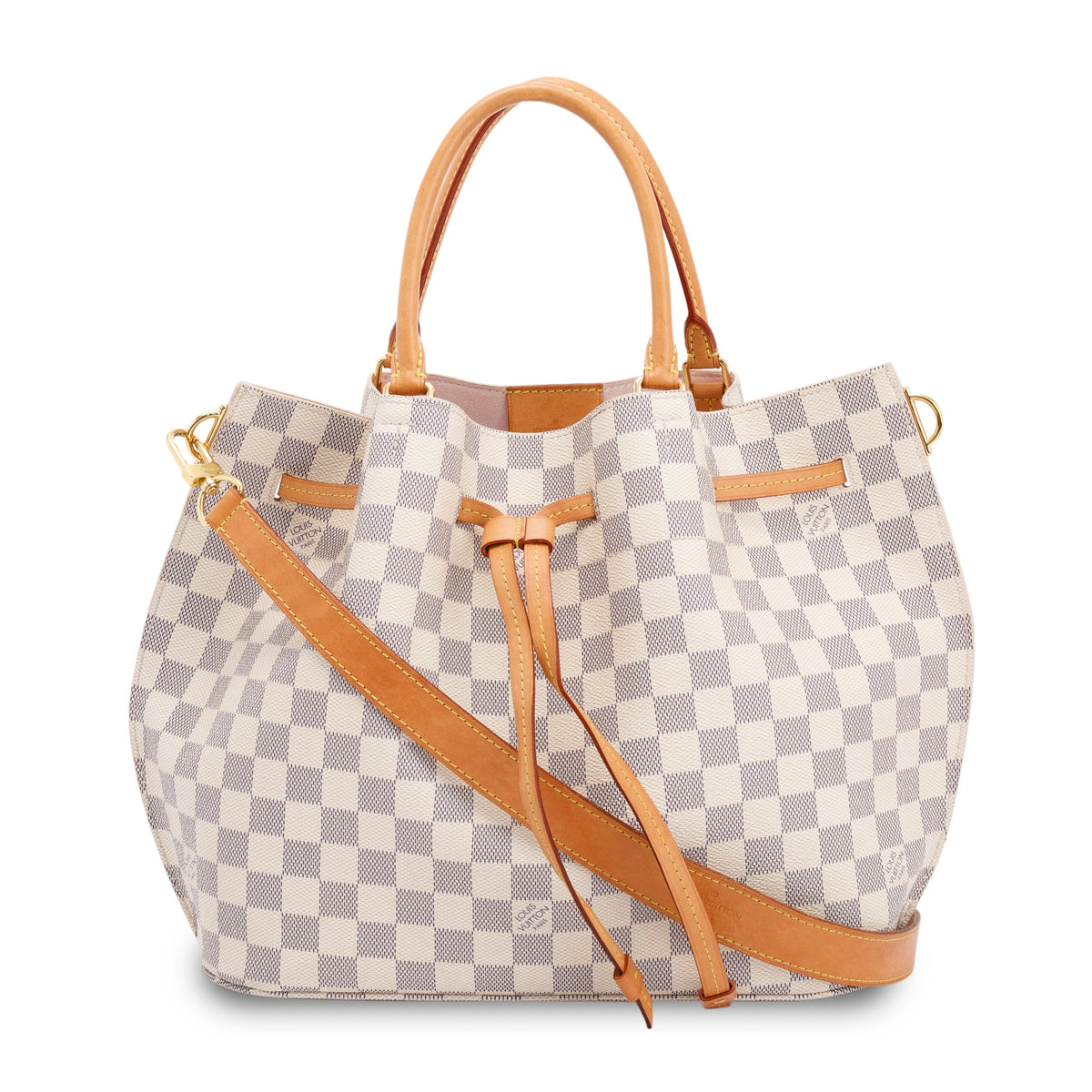 Louis Vuitton Damier Azur Girolata Bucket Bag Pink White Blue