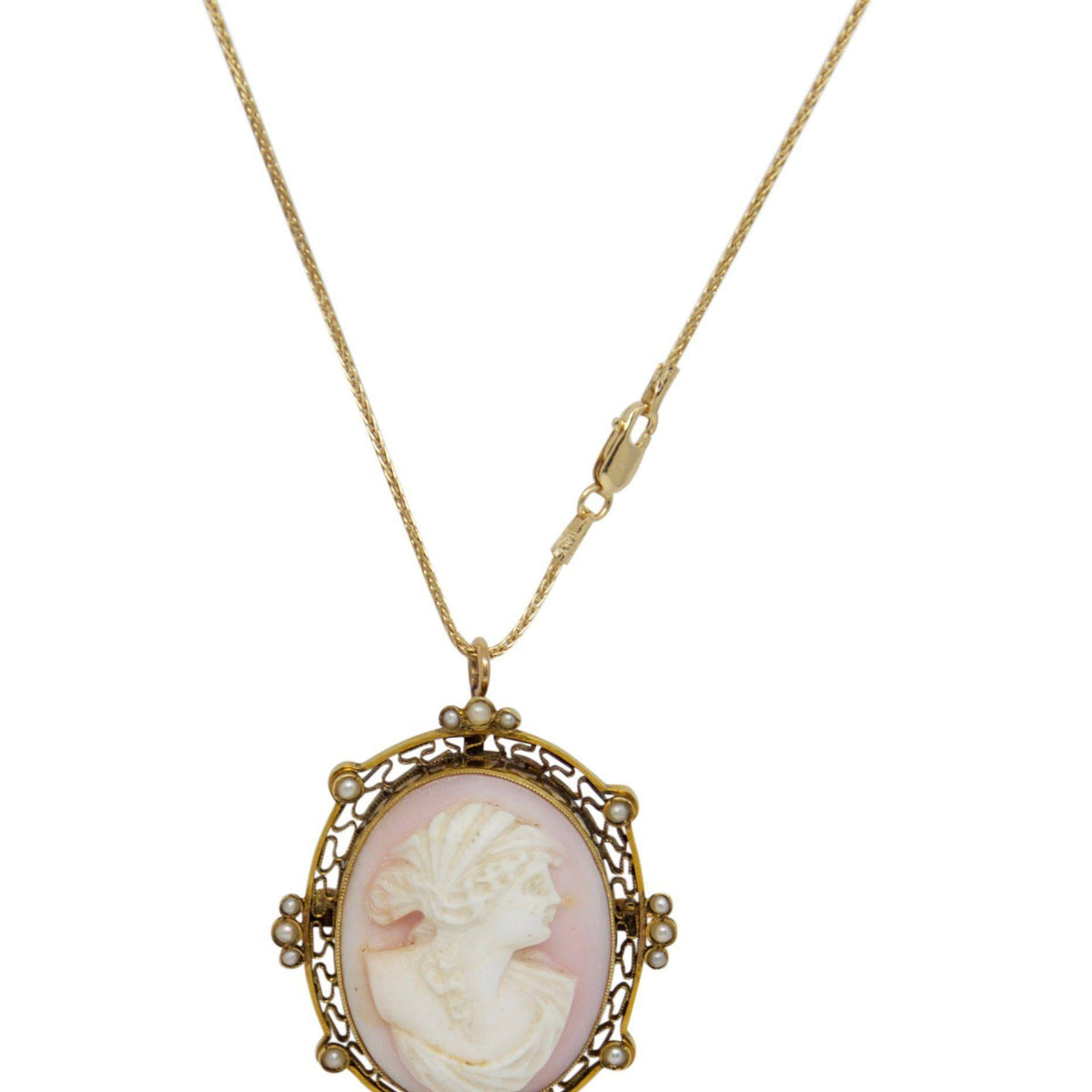 Pink on sale cameo necklace