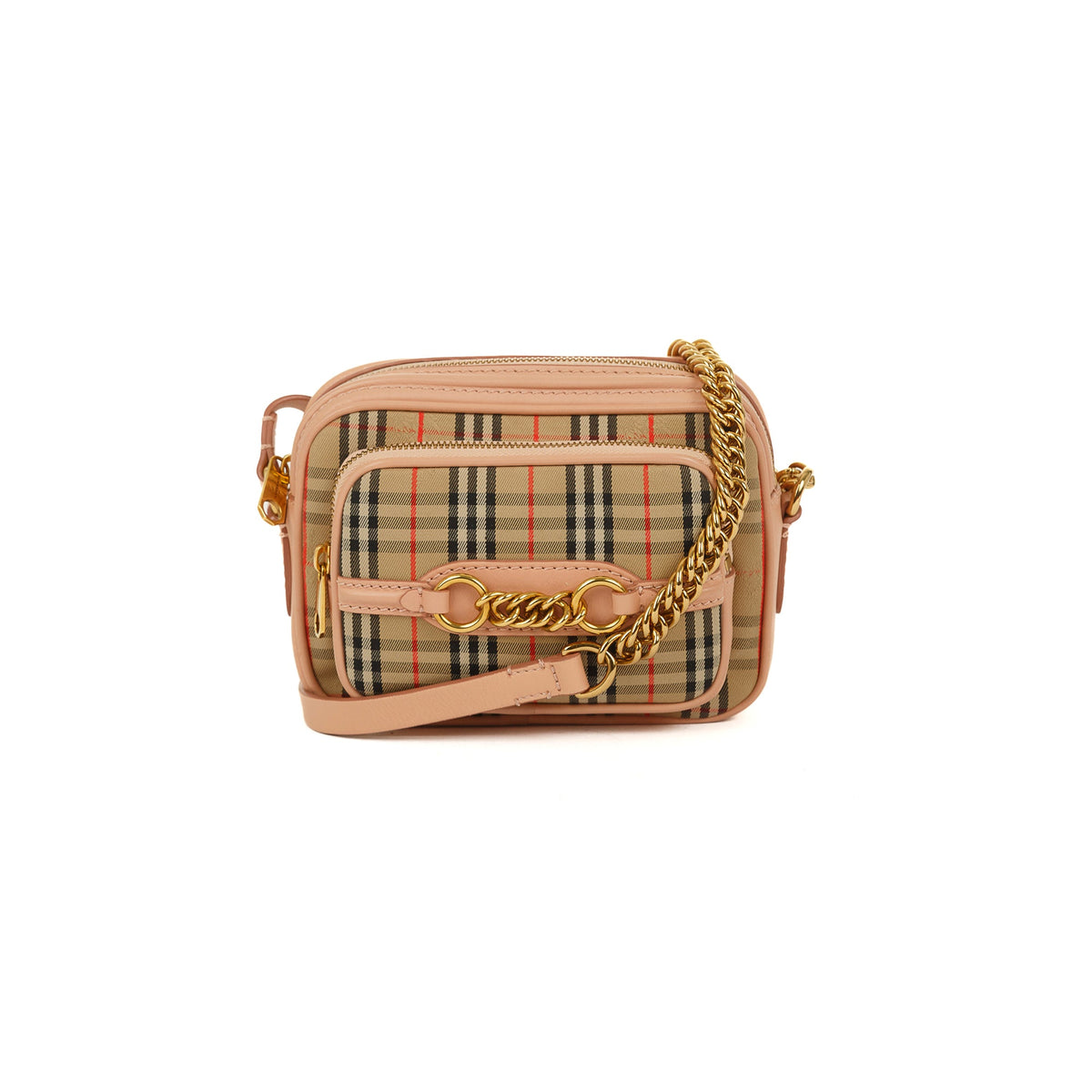 Burberry 1983 Knight Check Link Crossbody Camera Bag