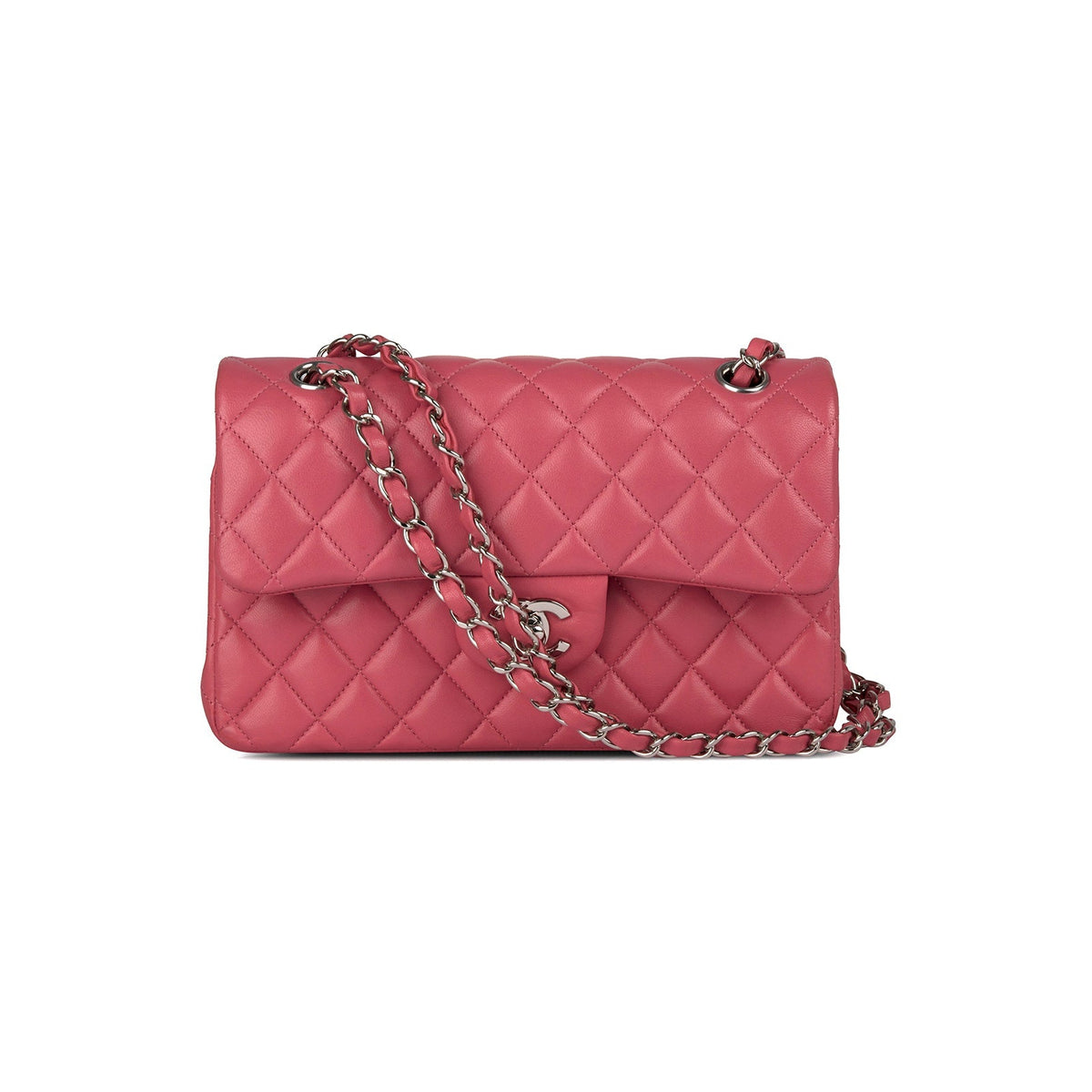 Chanel Pink Lambskin Small Classic Double Flap Bag w/ Box – Oliver Jewellery