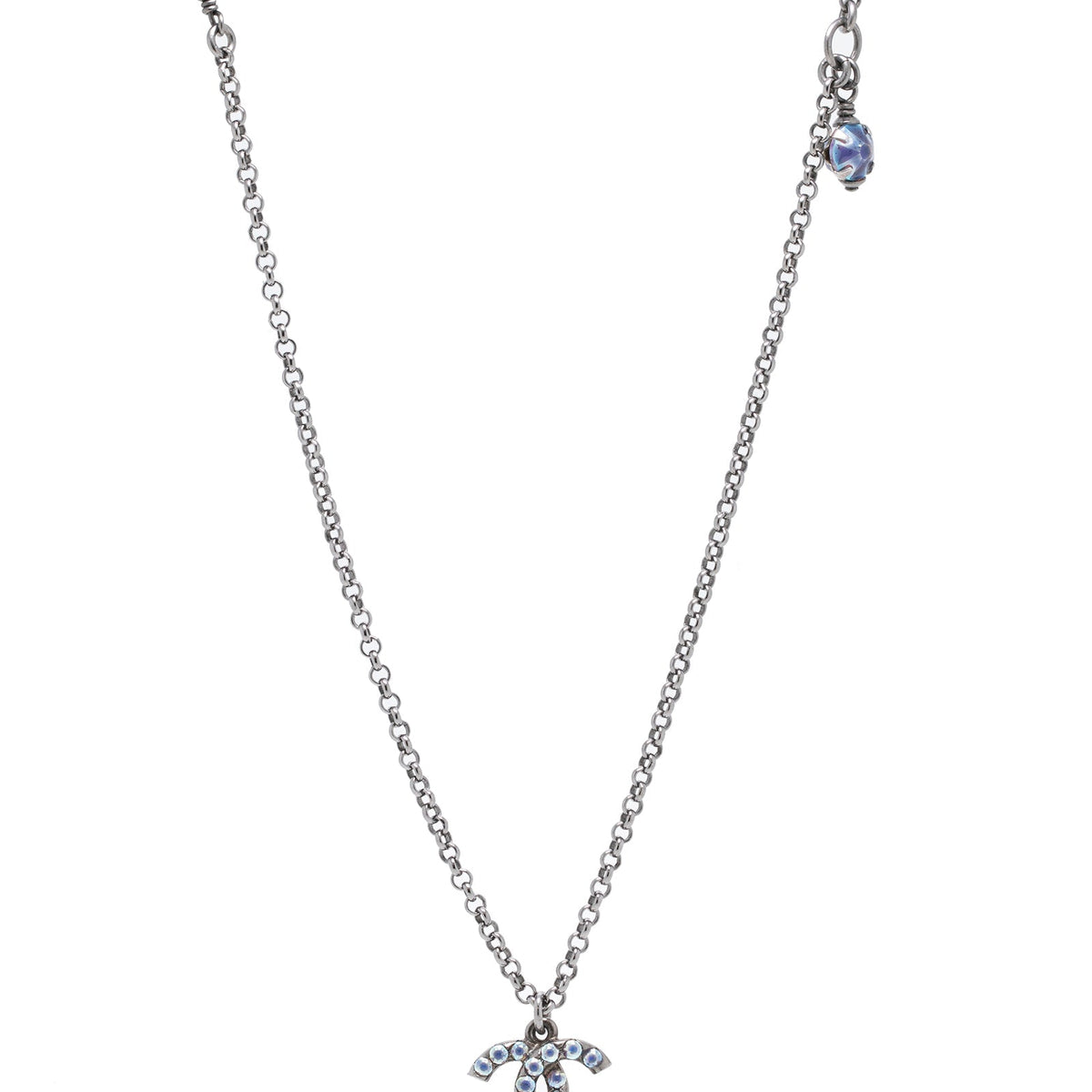 Chanel crystal timeless cc on sale necklace