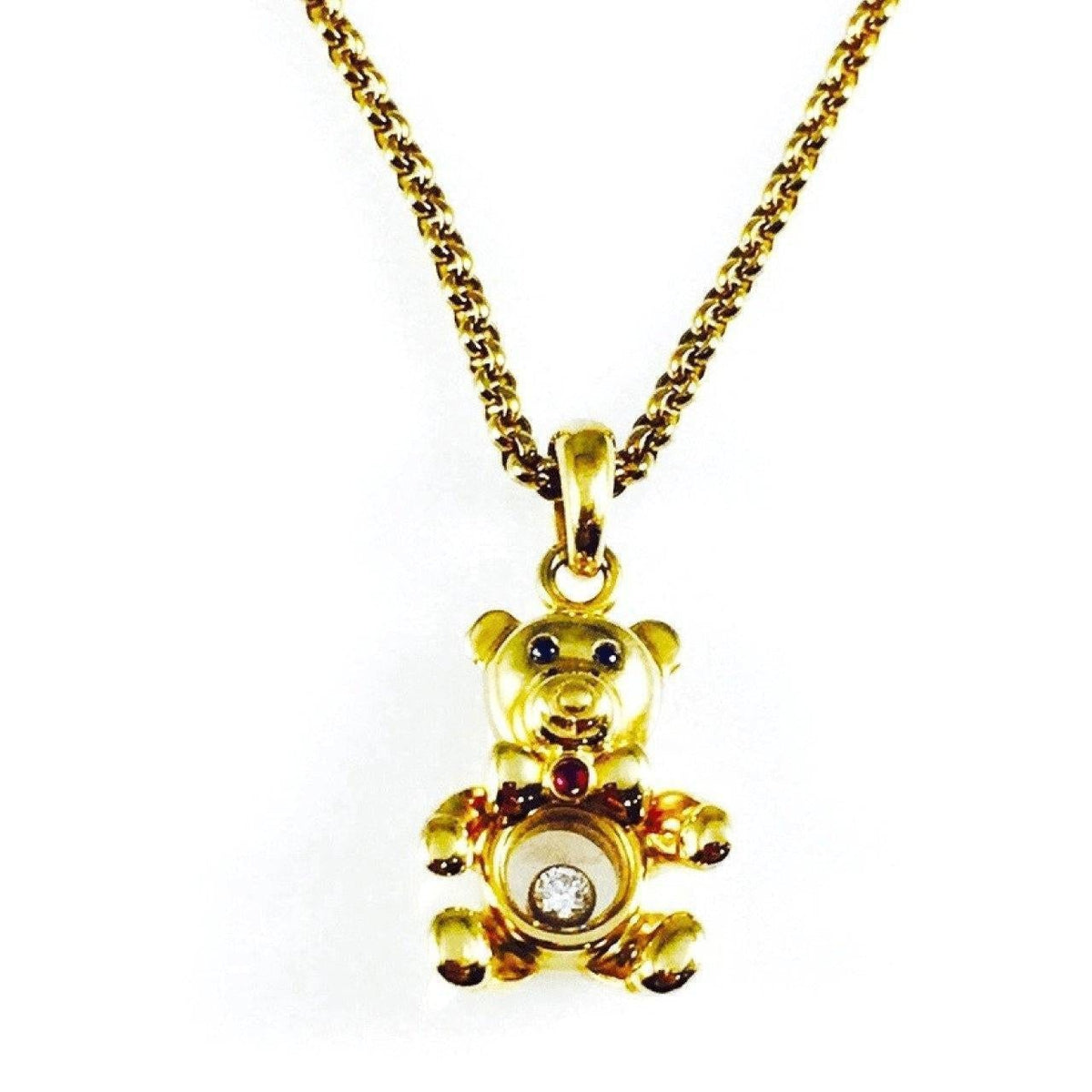 Chopard Floating Diamond Teddy Bear Pendant Necklace