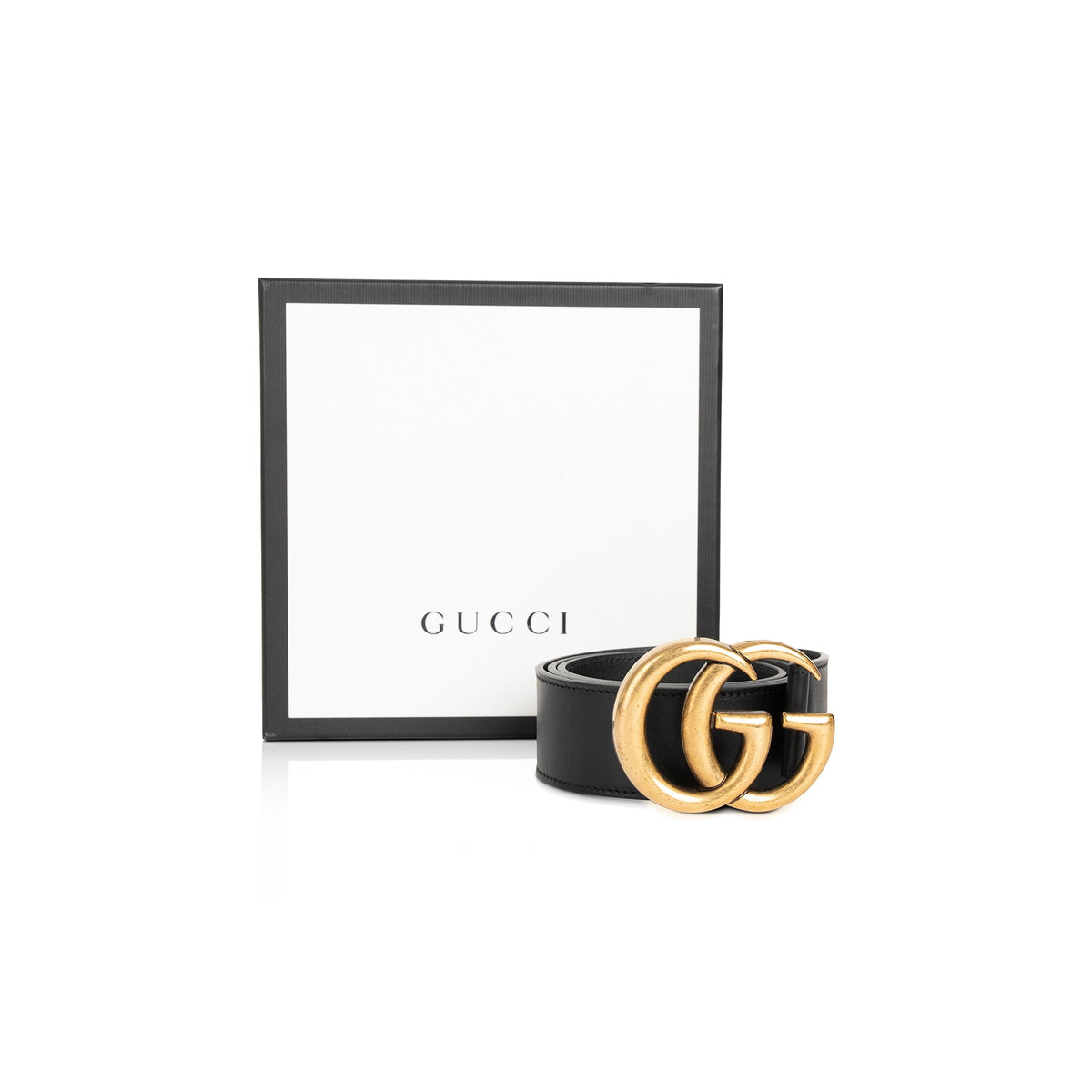 Gucci 2015 Re-edition Wide Leather Belt - Black