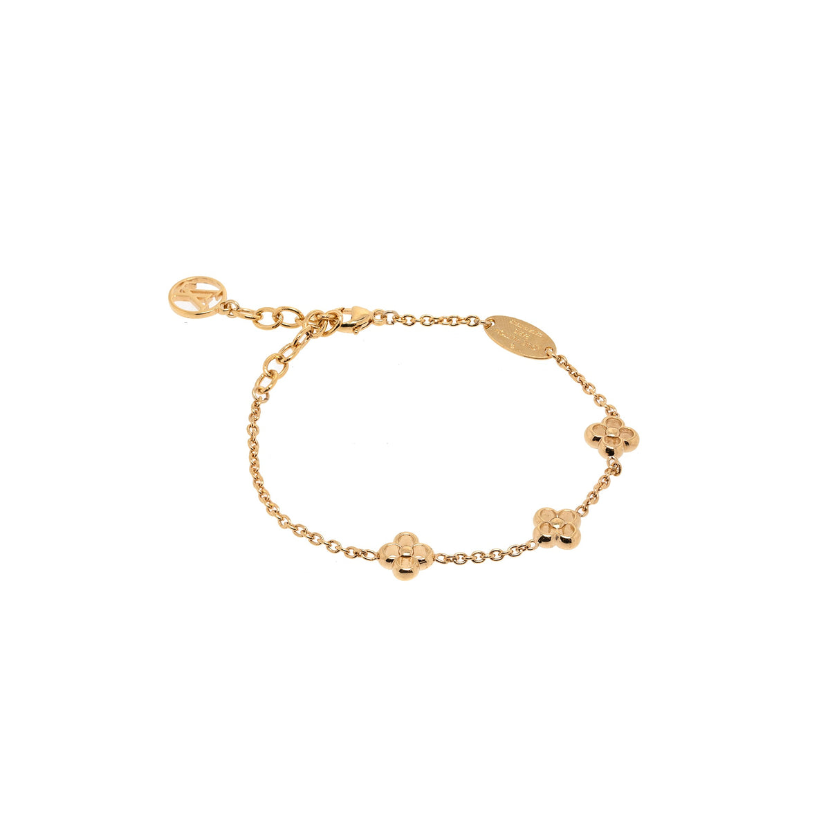 Louis Vuitton Flower Full Gold Tone Station Bracelet Louis Vuitton