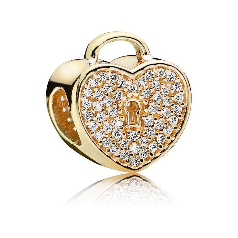 Pandora Gold Heart Lock Charm Oliver Jewellery