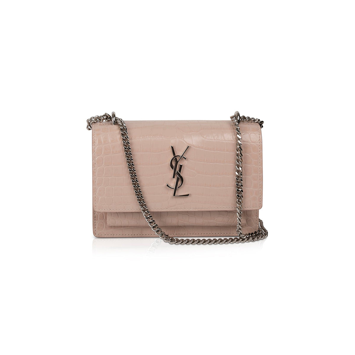 Saint Laurent Sunset Crocodile-Embossed Mini Bag