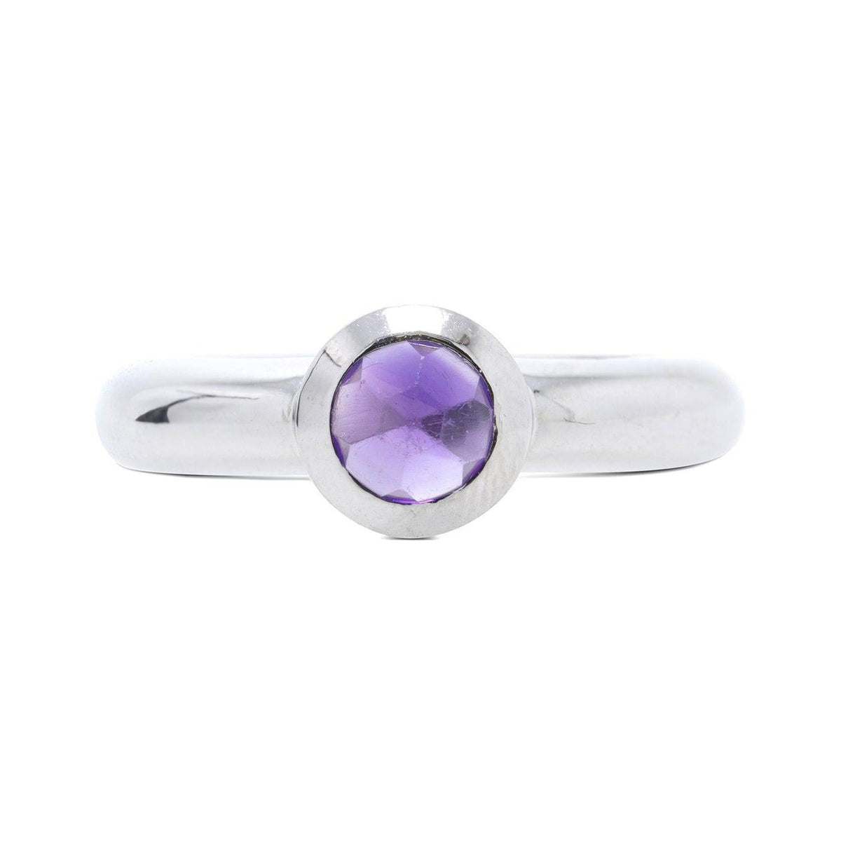 Tiffany & Co. 18k White Gold Amethyst Bullet Ring