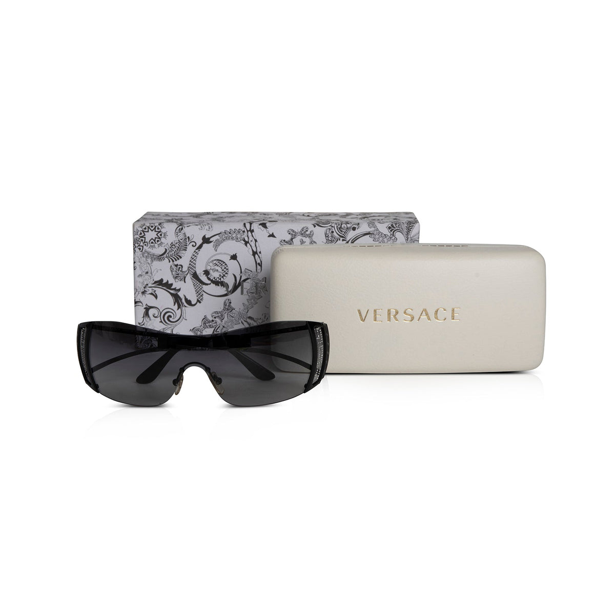 Versace Greca 2058 B Shield Sunglasses W Box And Case Oliver Jewellery