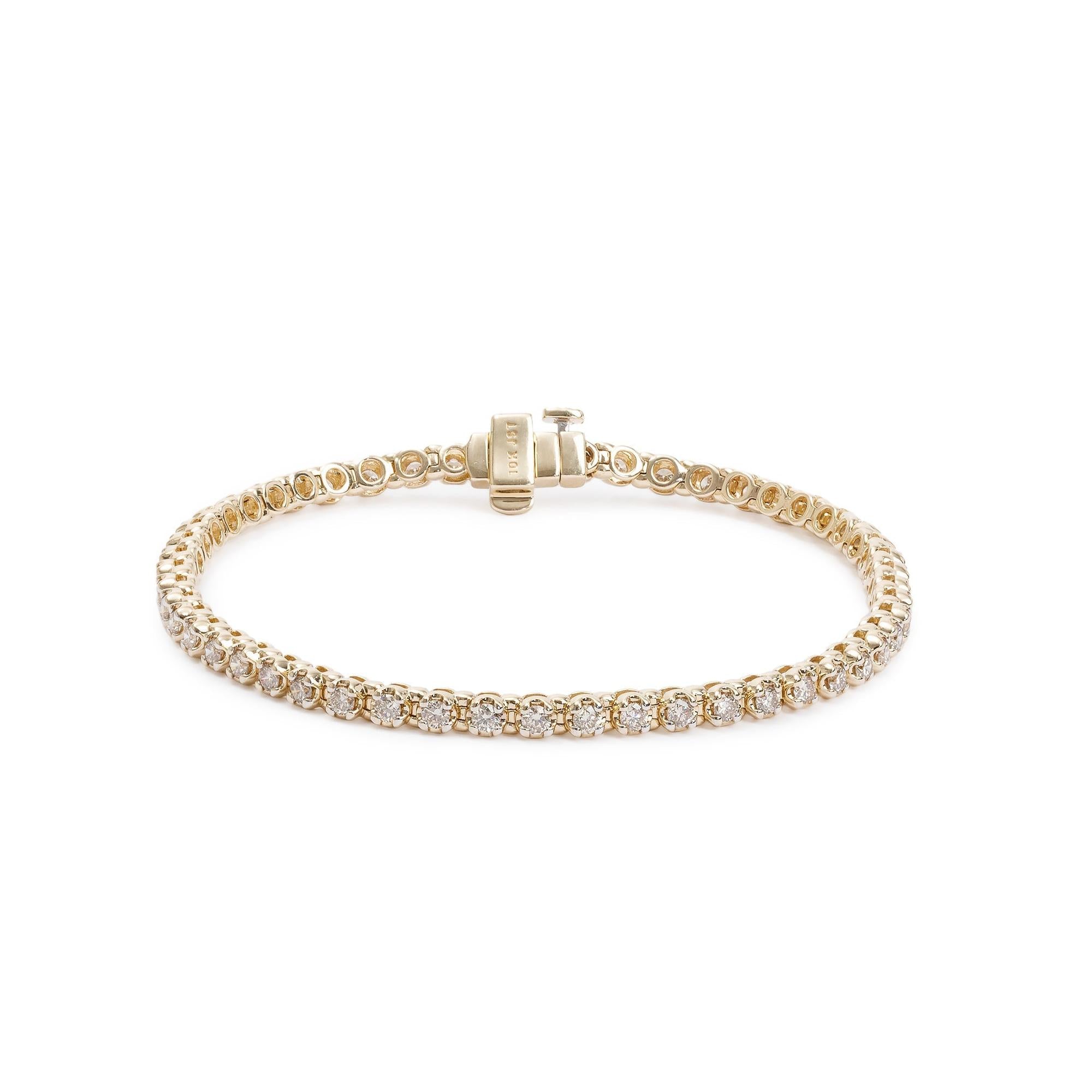 Vintage 10K Gold Diamond Tennis Bracelet - Ruby Lane