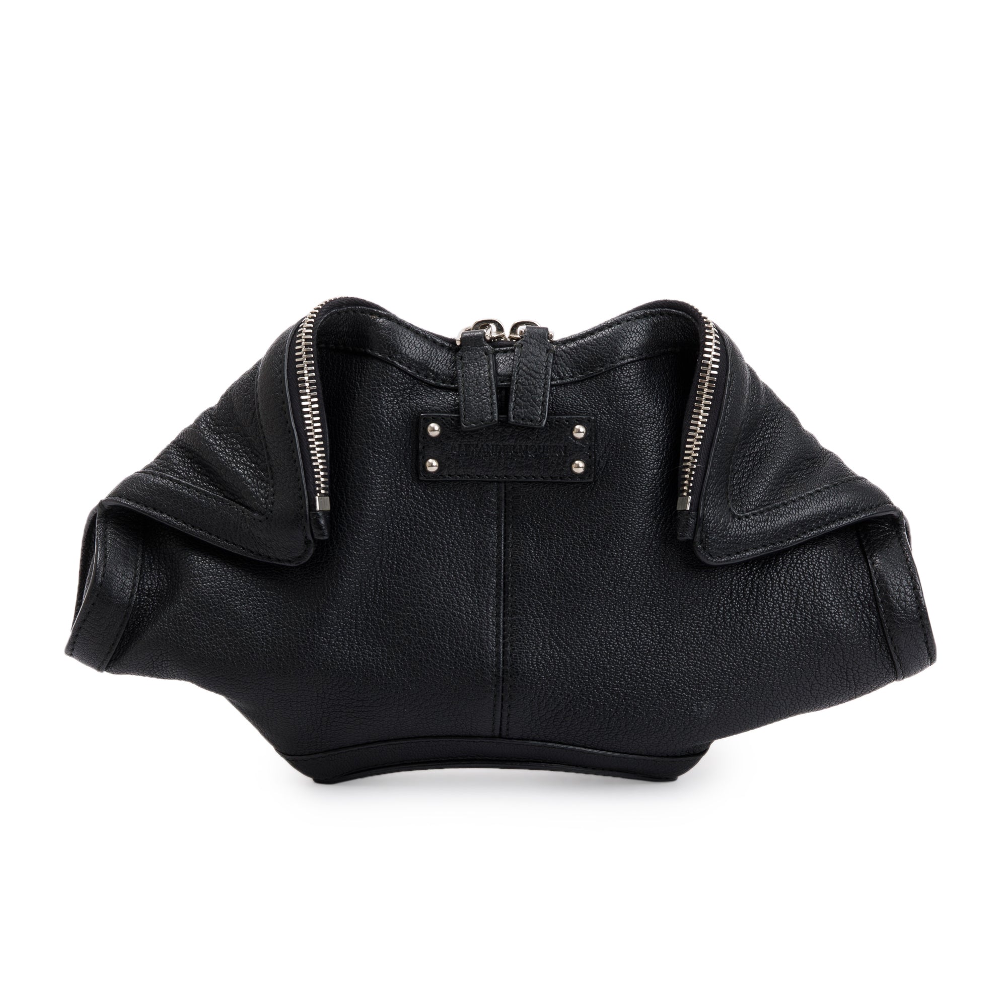 Alexander McQueen Black Calfkskin Leather De Manta Clutch Oliver Jewellery