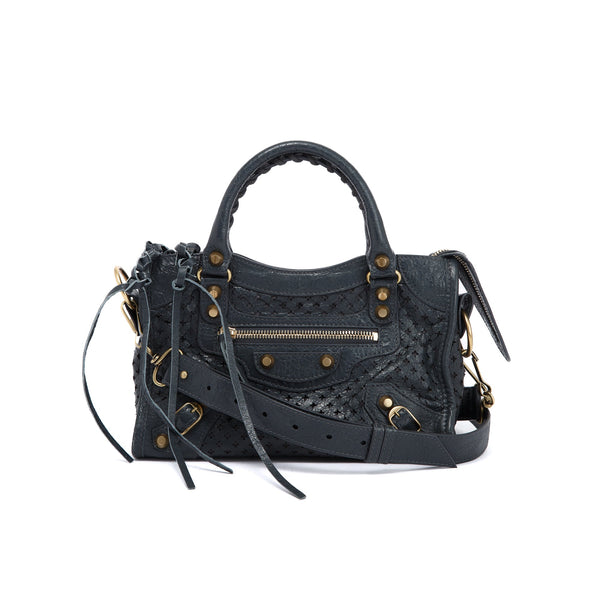 Balenciaga Perforated Leather Mini City Bag