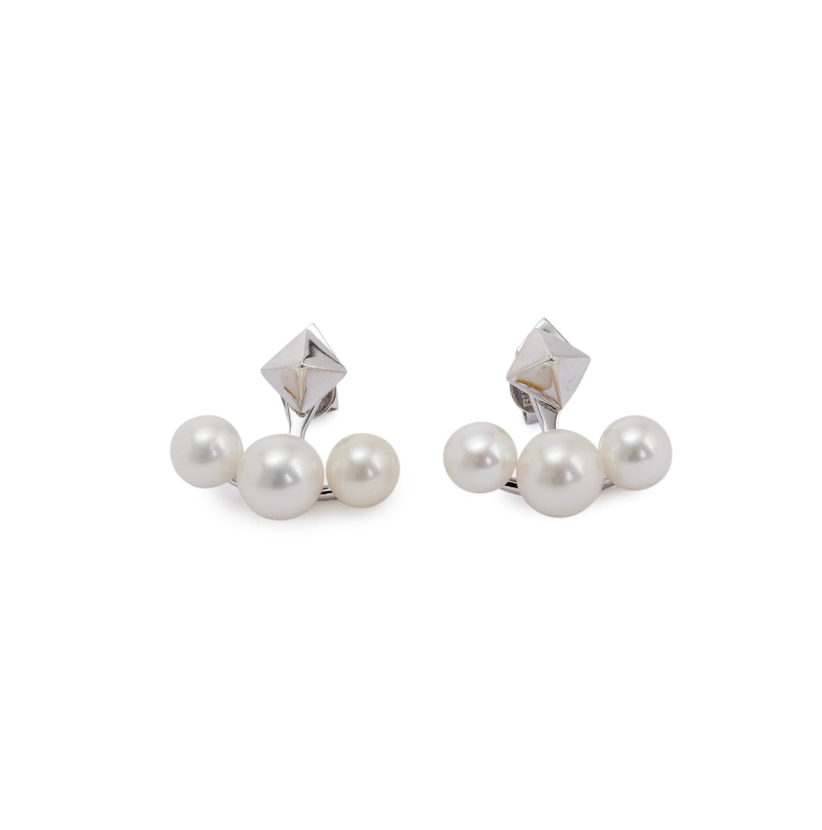 Birks Sterling Silver Rock & Pearl Stud & Pearl Jacket Earrings ...