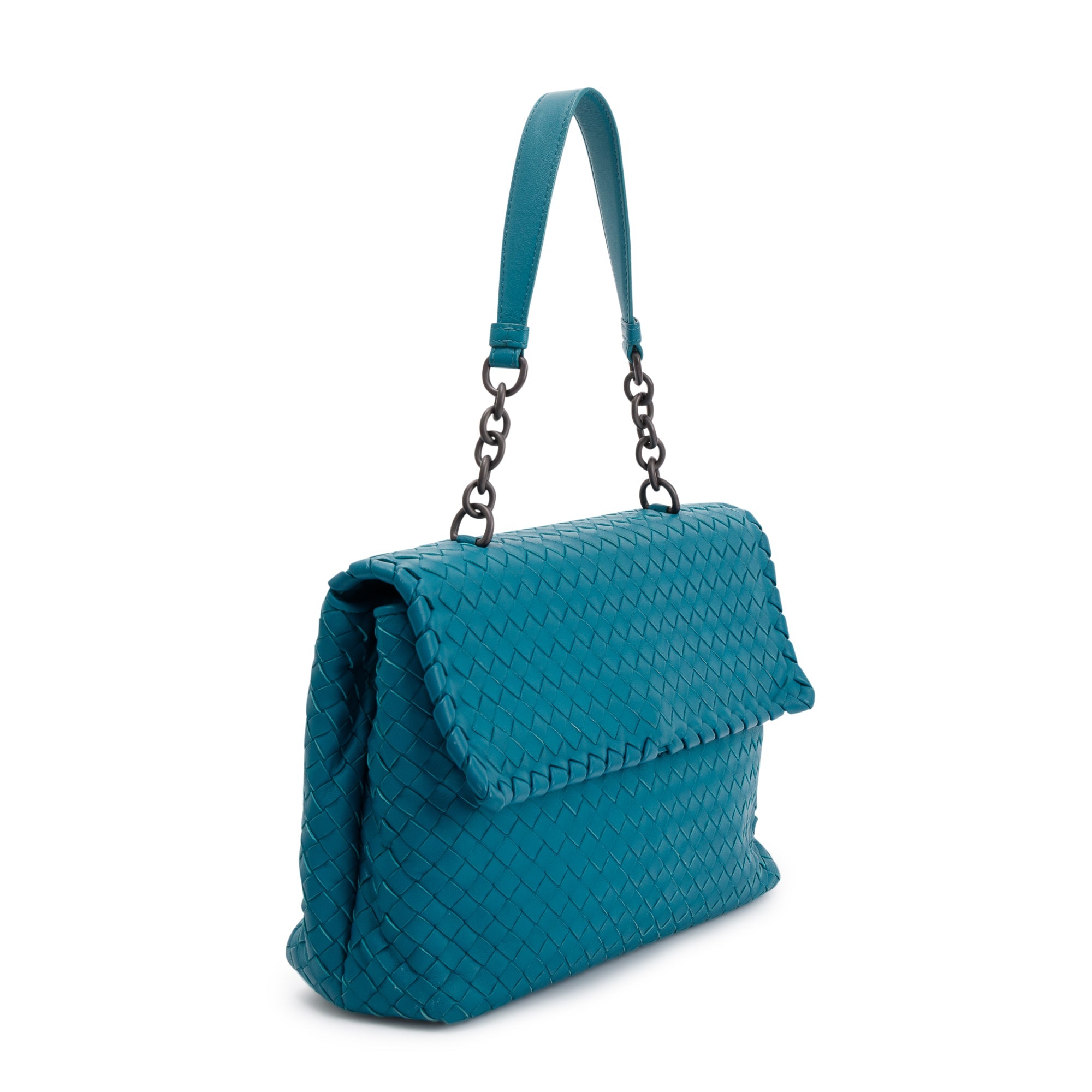 Bottega Veneta Blue Large Intrecciato Olimpia Bag – Oliver Jewellery