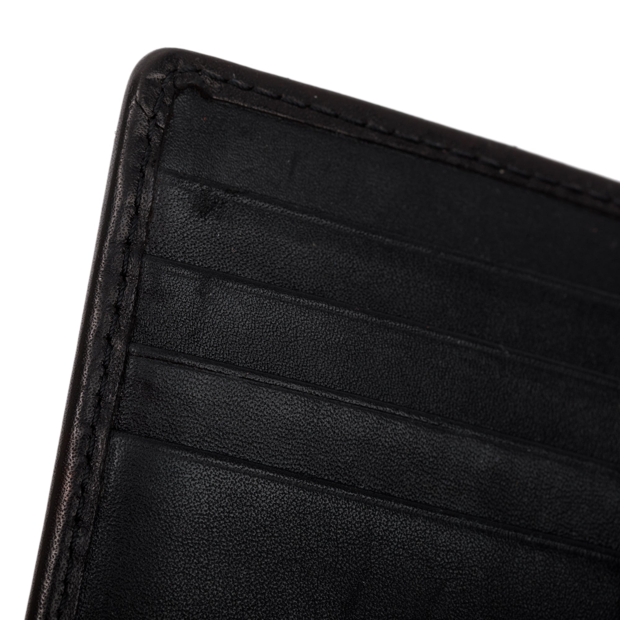 Burberry Black Leather Trimmed Beat Check Bifold Wallet