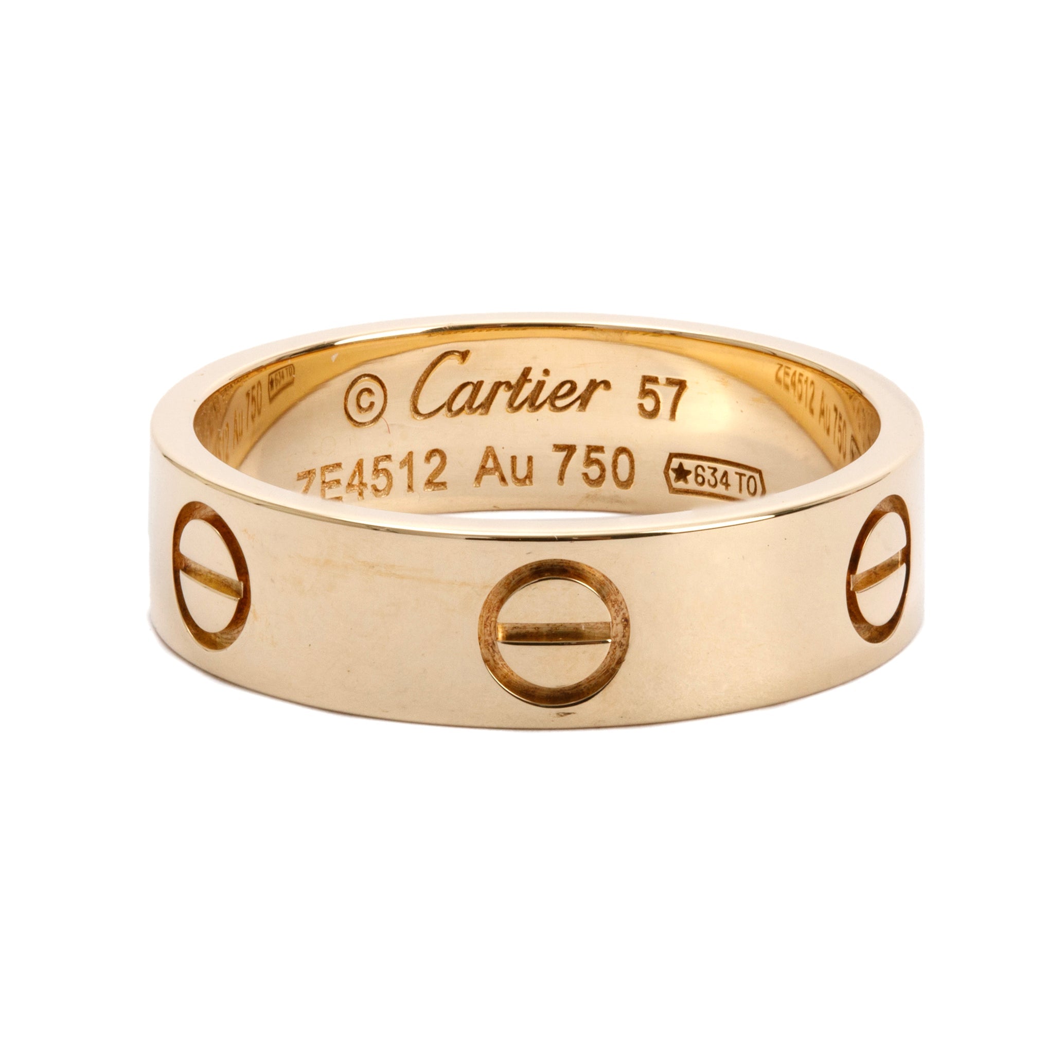 Cartier 18k Yellow Gold 5.5 MM Love Ring, Size 57 8 w/ Box