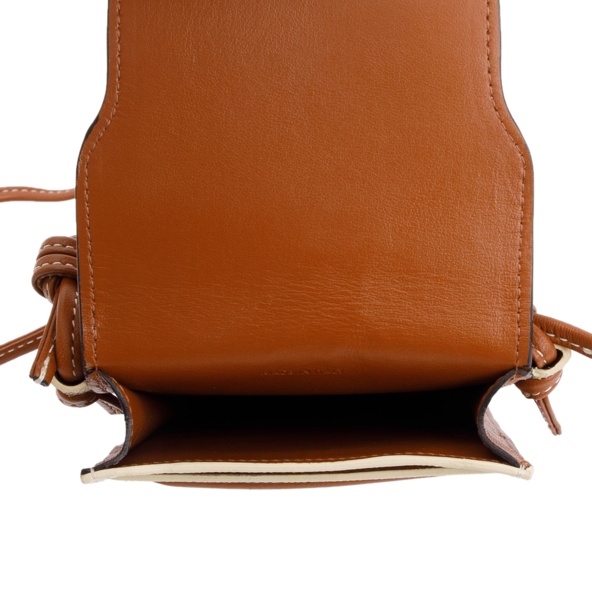 PHONE POUCH WITH FLAP IN TRIOMPHE CANVAS AND LAMBSKIN - TAN