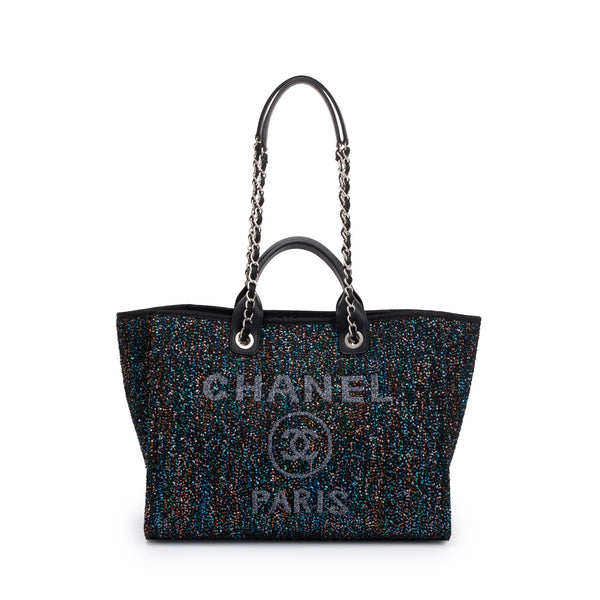 Chanel 2020 Medium Sequin Deauville Tote w Authenticity Card