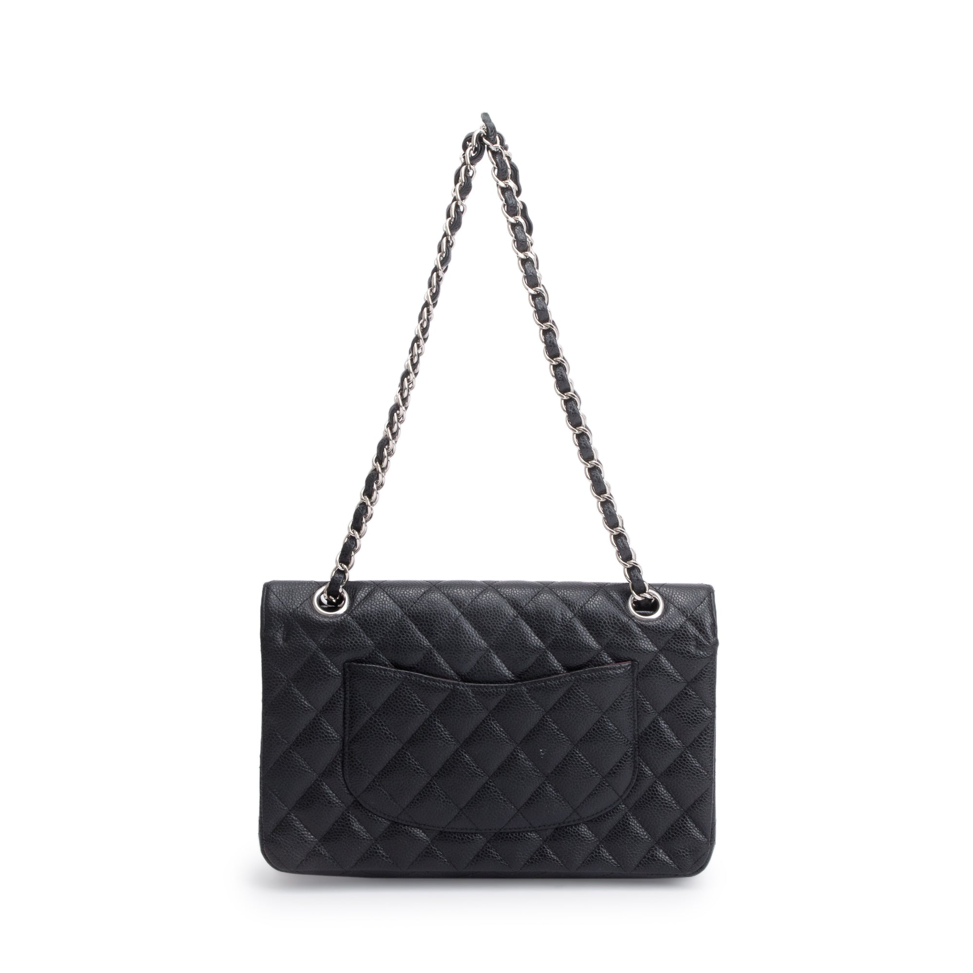 Chanel black quilted fashion flap bag