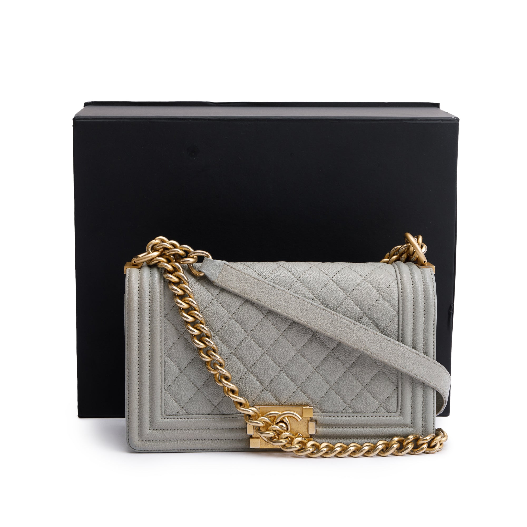 CHANEL novelty pouch Gray-Gold bag Limited sold Holiday Season.