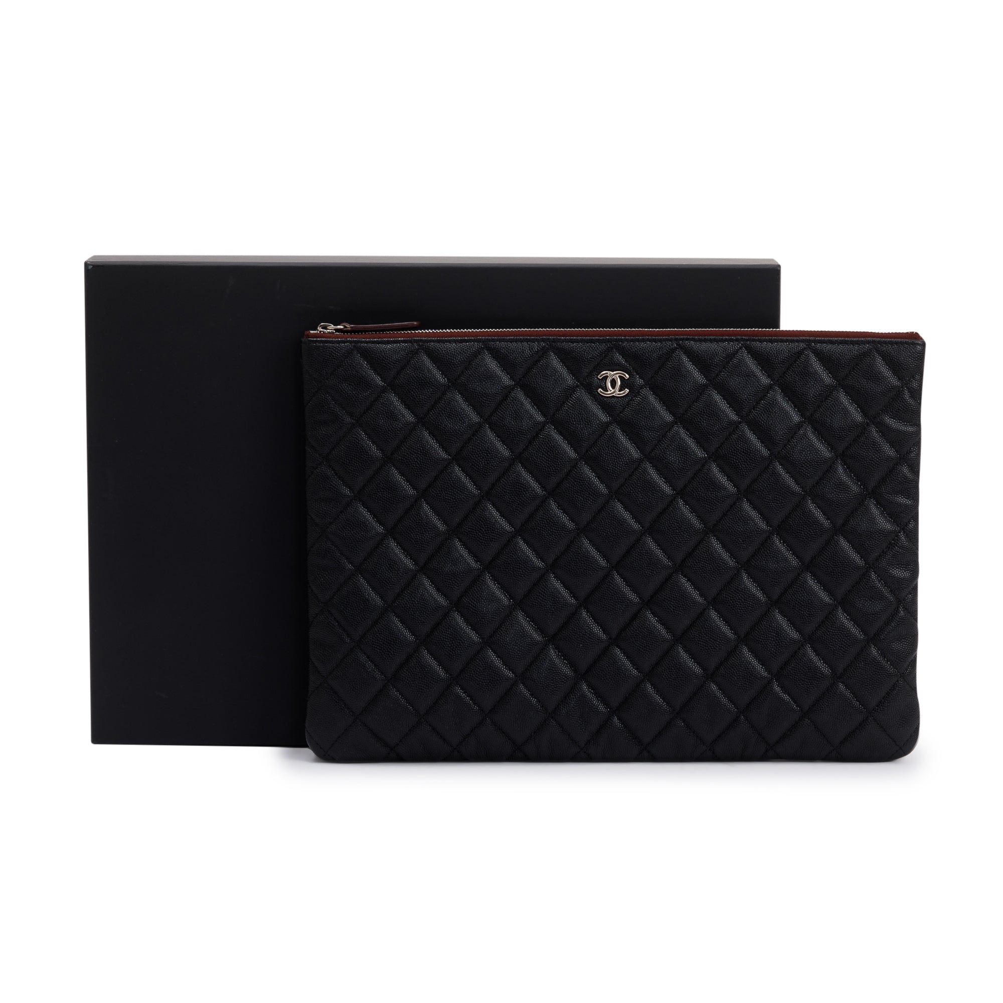 Chanel Large Quilted Caviar Leather O-Case Clutch w/ Box – Oliver Jewellery