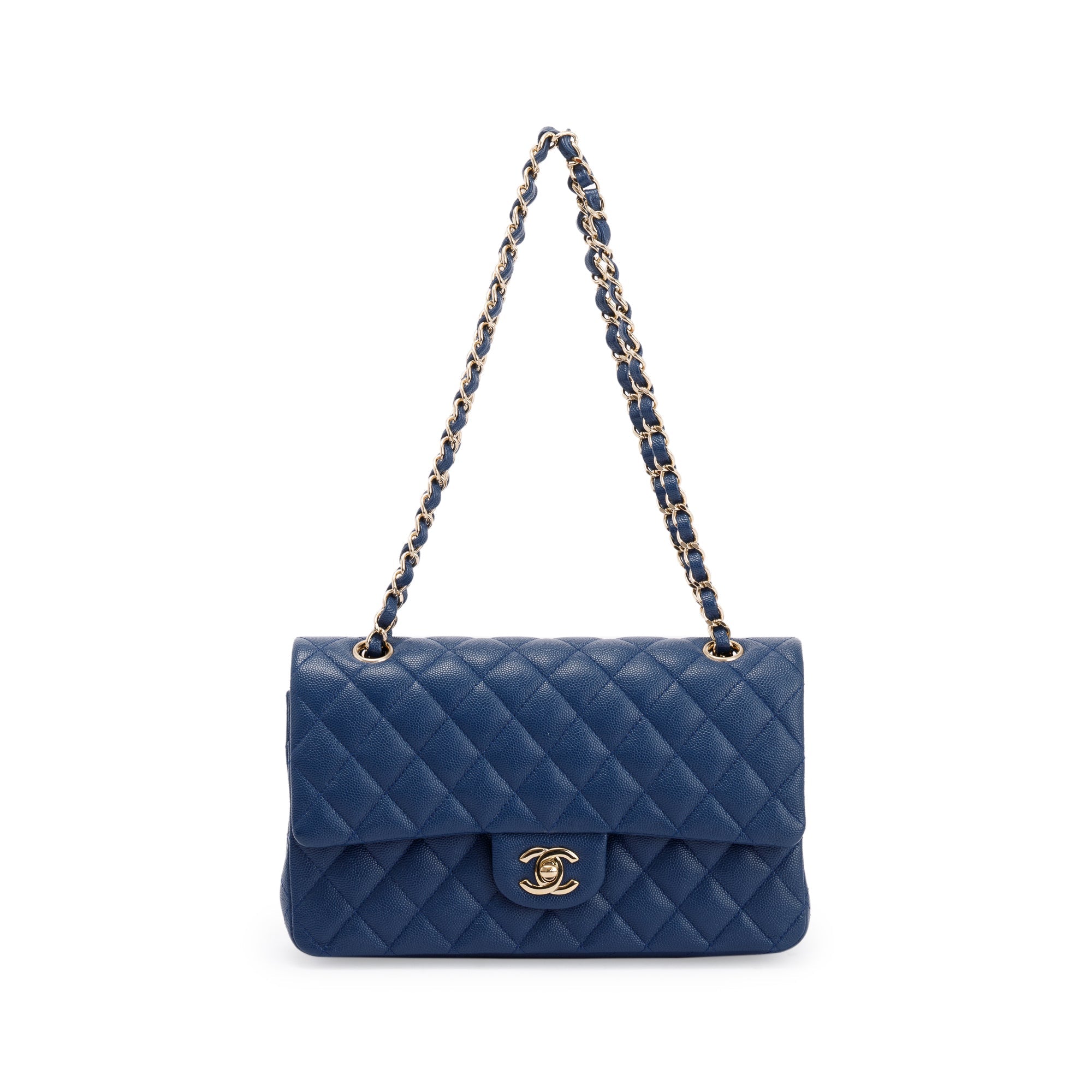 Navy blue chanel on sale purse