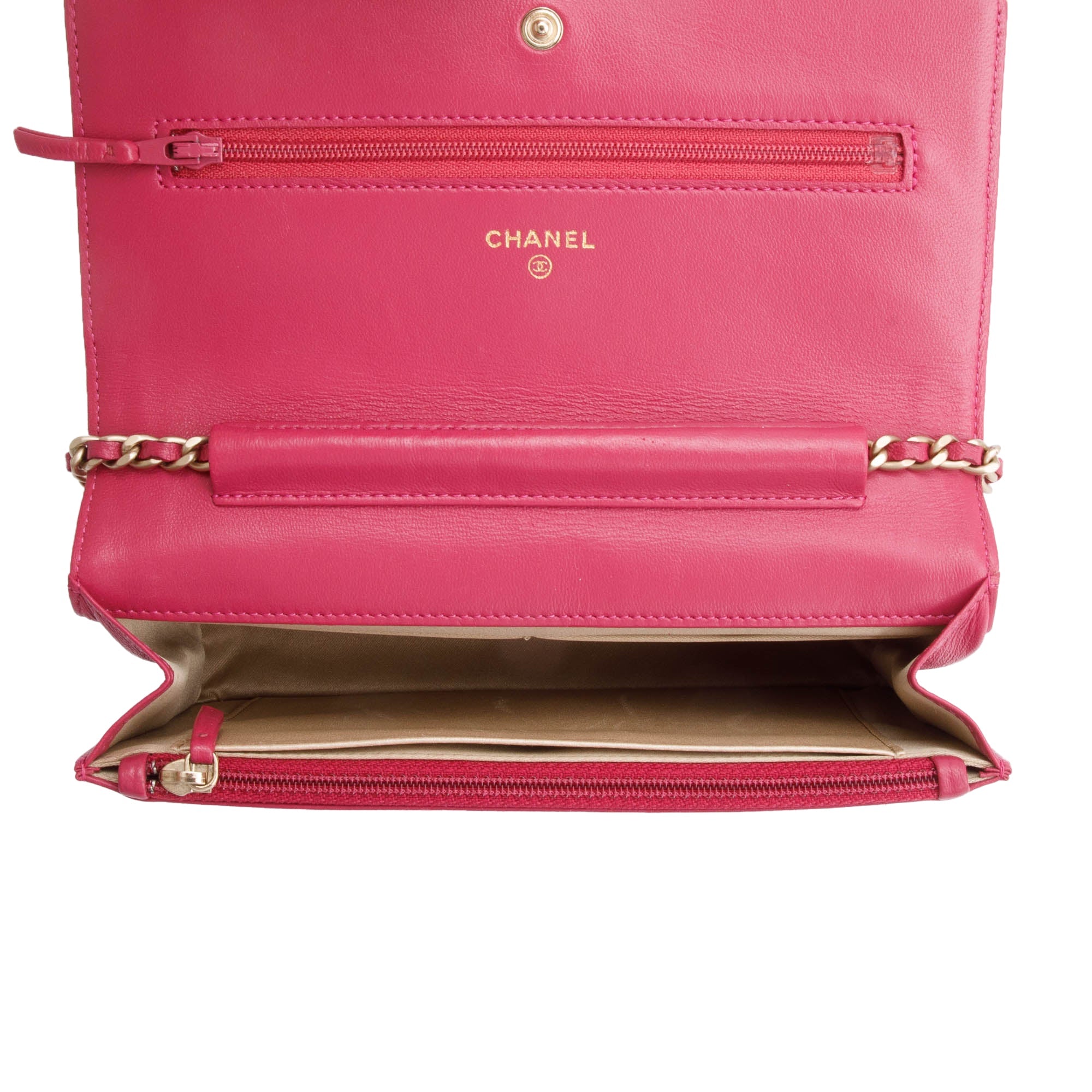 Chanel Pink Camellia buy Lambskin Wallet