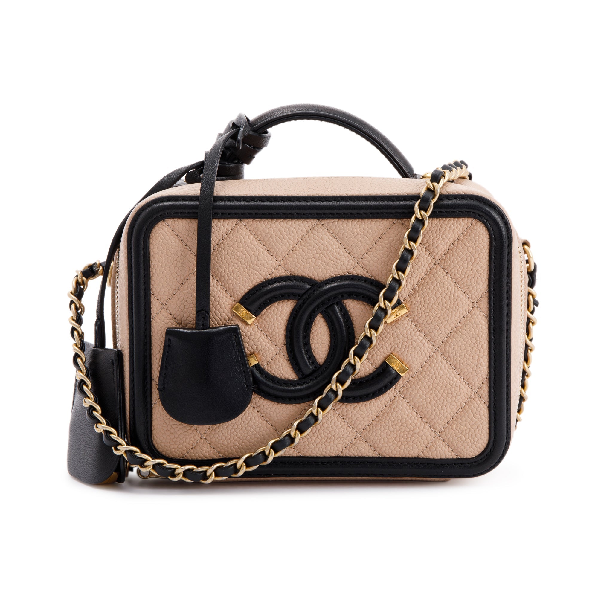 Chanel small filigree hot sale vanity case