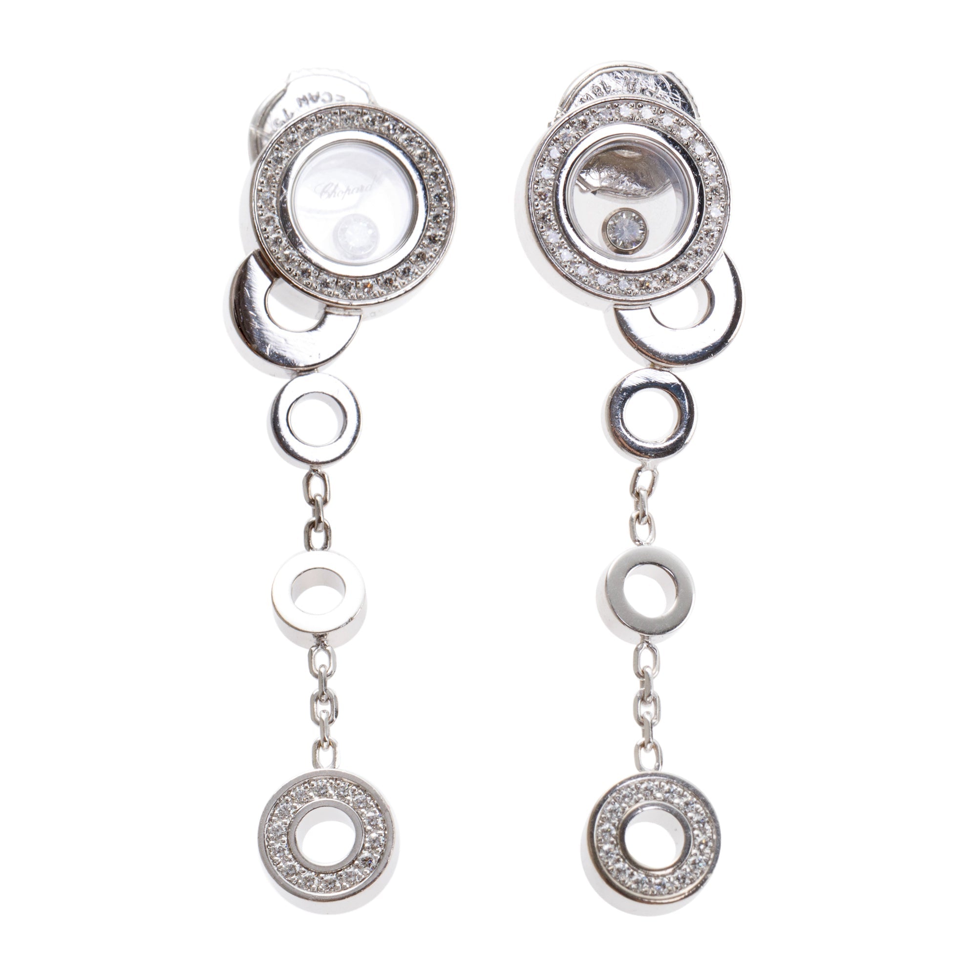 Chopard Happy Bubbles White Gold Diamond Earrings 836983-1001