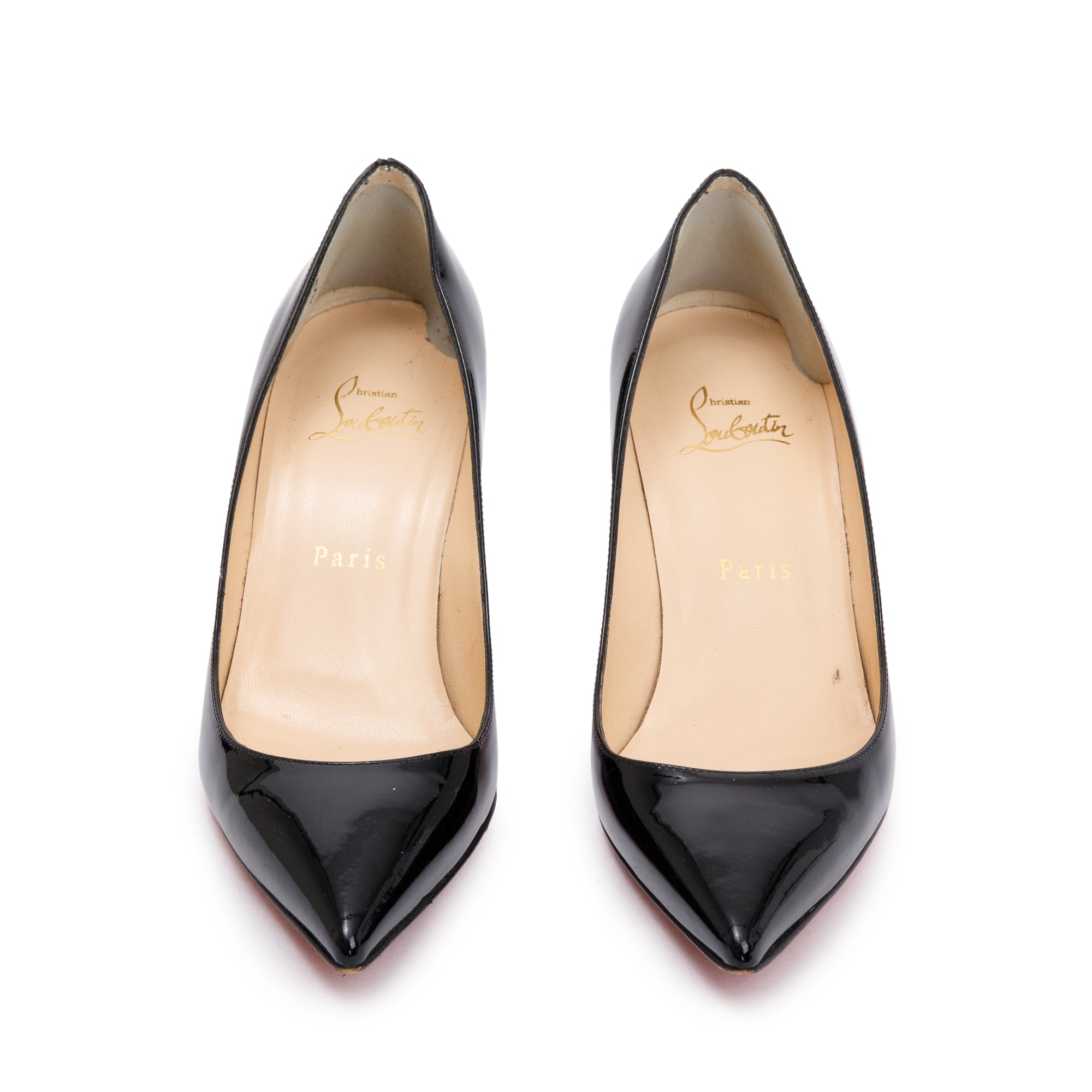 Christian Louboutin Black Patent Leather Decolette 554 70 Pumps, Size ...