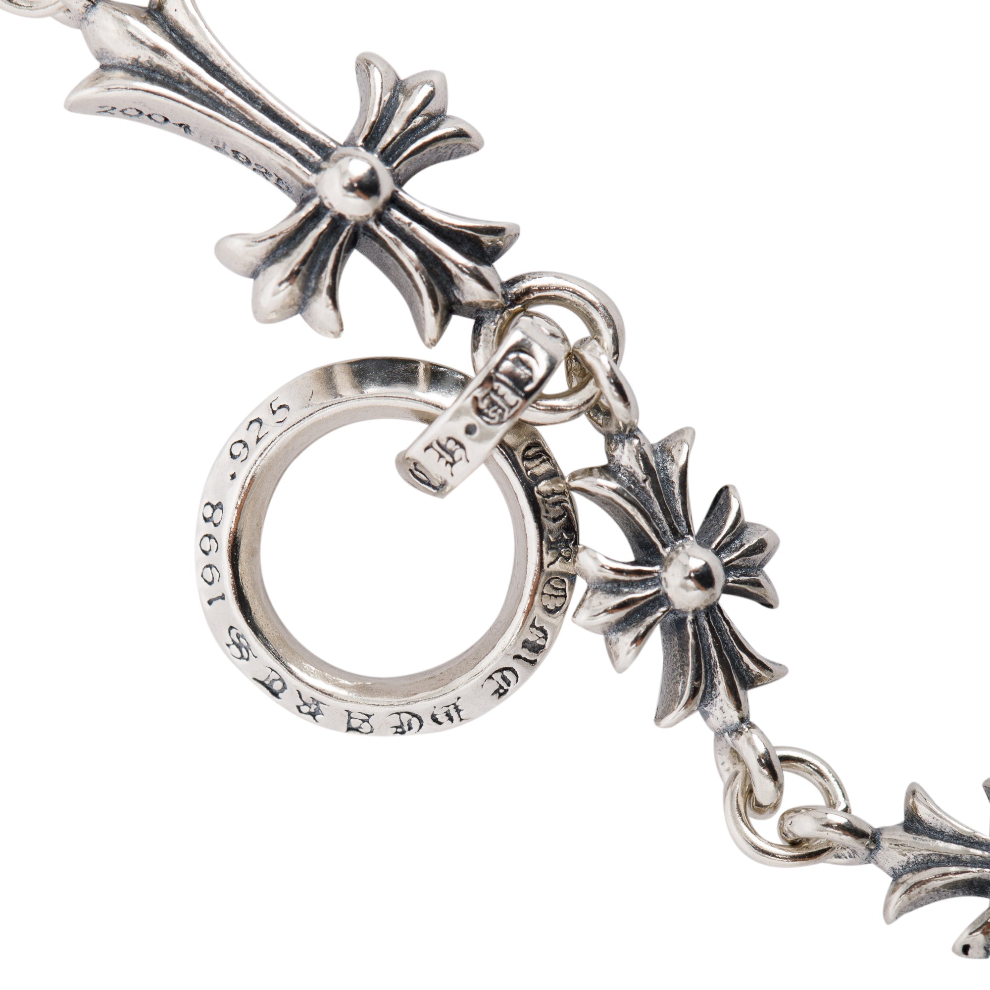 Chrome Hearts Sterling Silver Tiny Cross Link Necklace