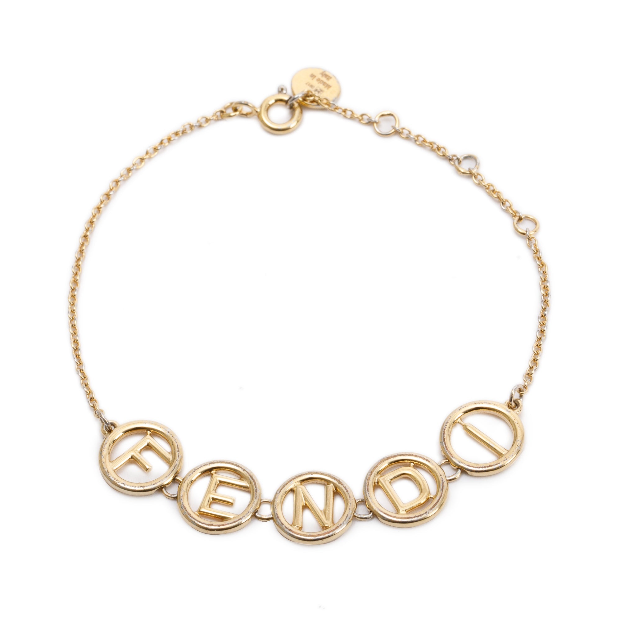 Fendi logo deals charm bracelet