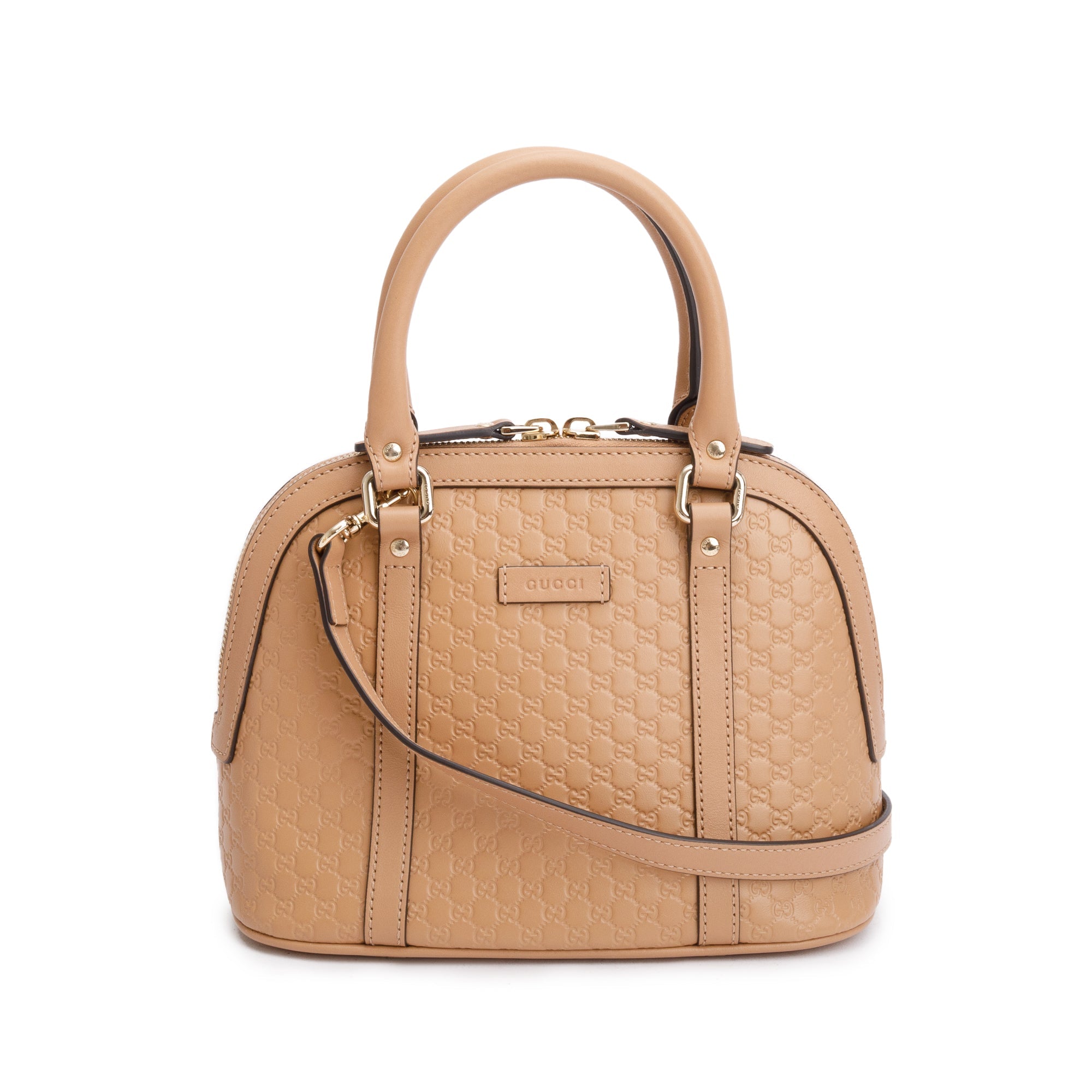 Gucci Beige Microguccissima Leather Mini Dome Bag w Strap