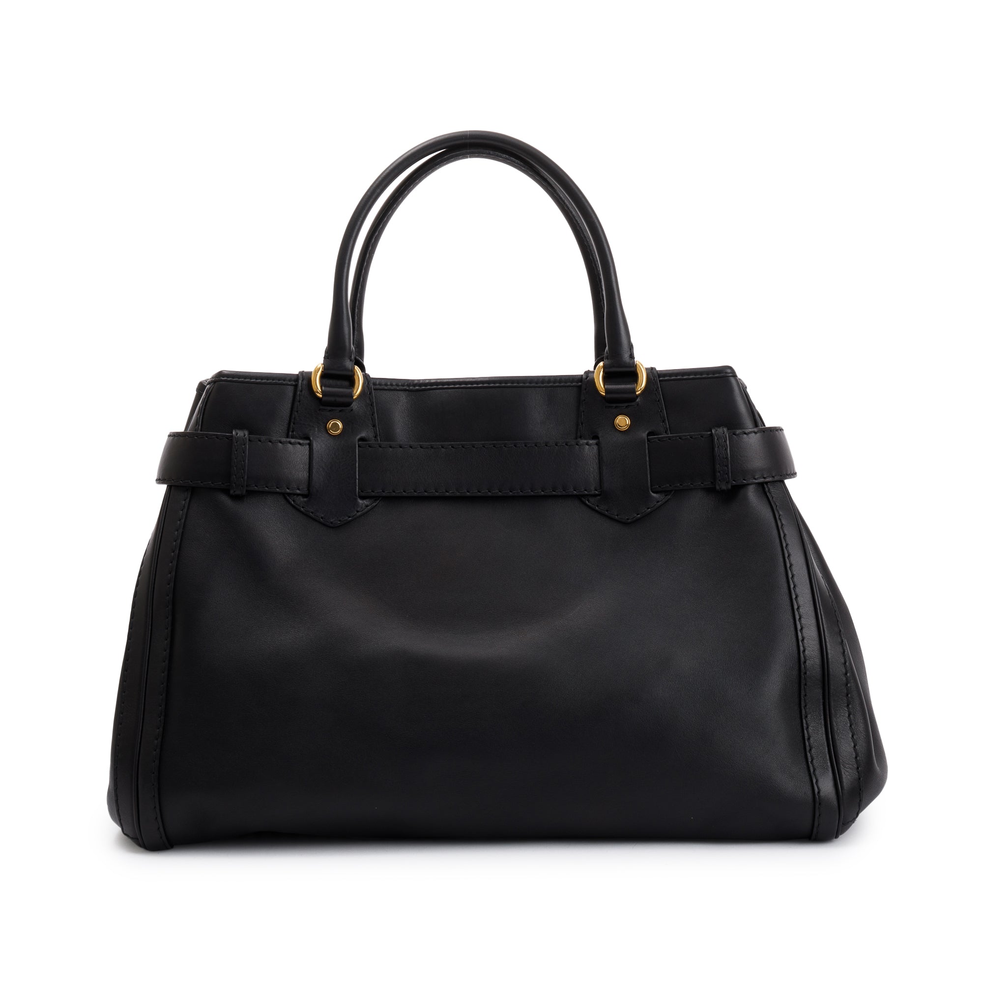 Gucci Black Leather Large GG Running Tote