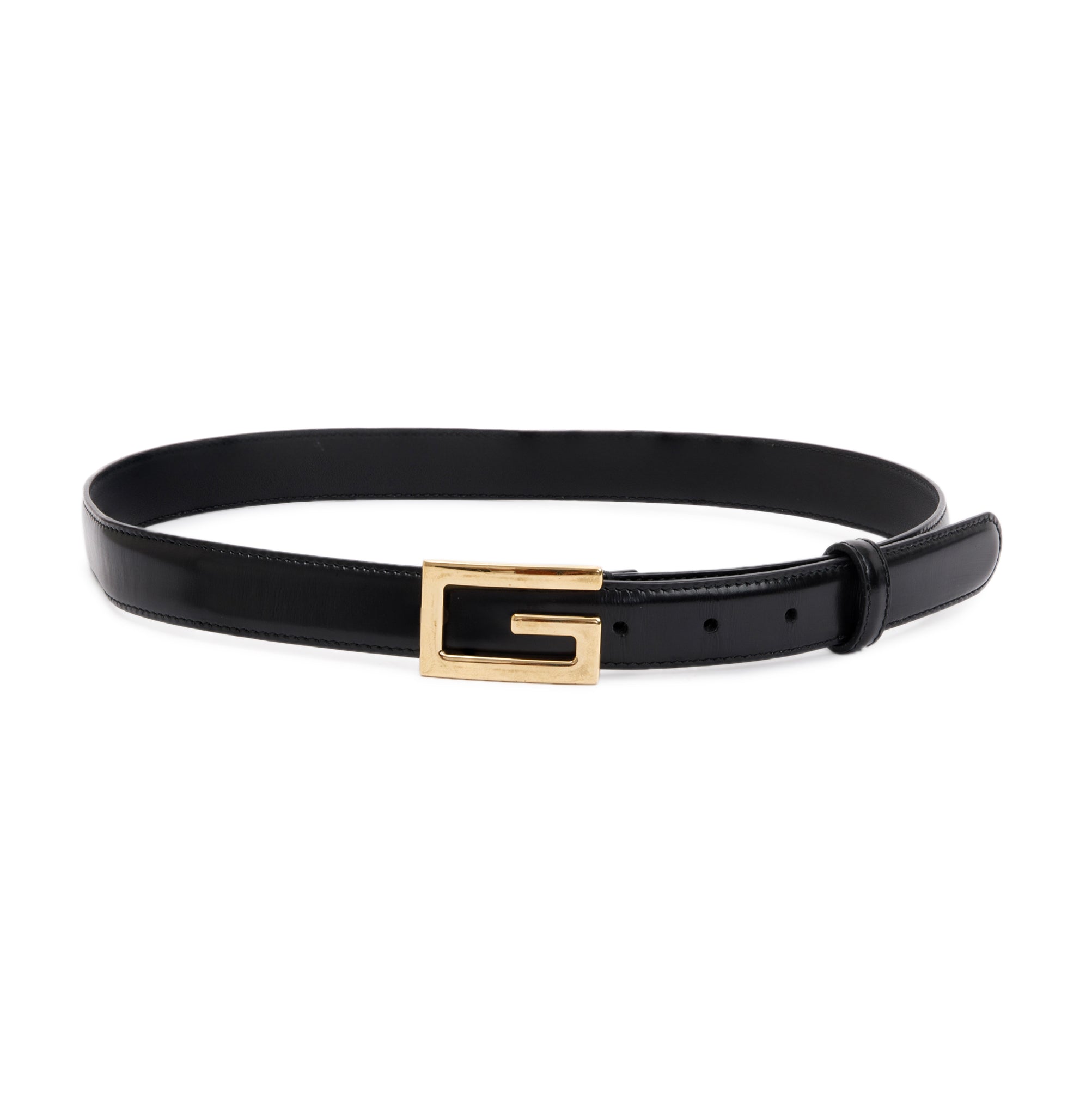 Gucci Black Leather Reversible Belt with Square G Buckle 80 32 w Box Oliver Jewellery