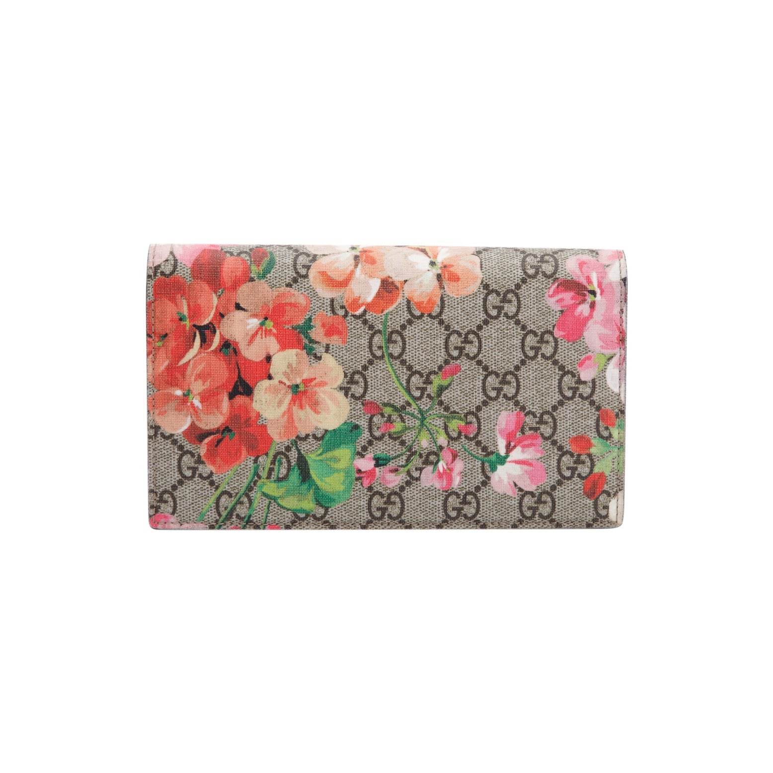 Gucci GG Supreme Guccissima Pink Blooms Print Floral Leather