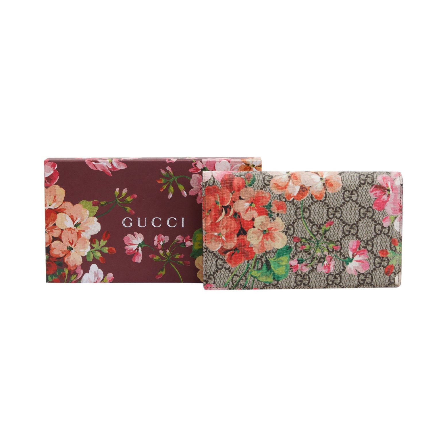 Gucci GG Supreme Guccissima Pink Blooms Print Floral Leather