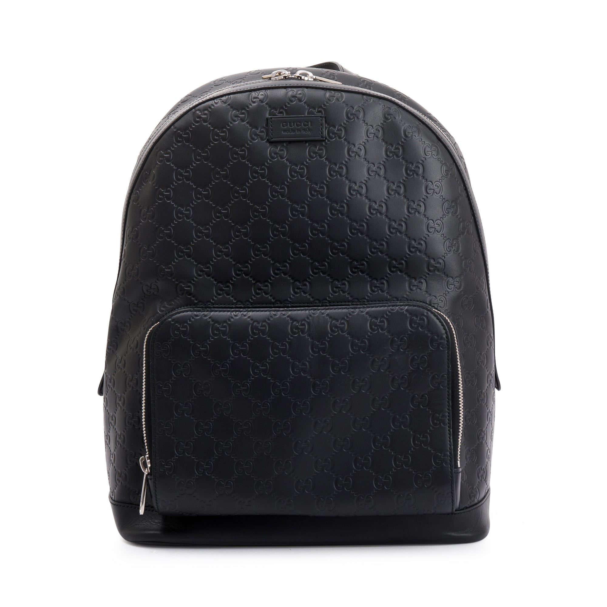 Gucci Large Black GG Signature Leather Backpack Oliver Jewellery