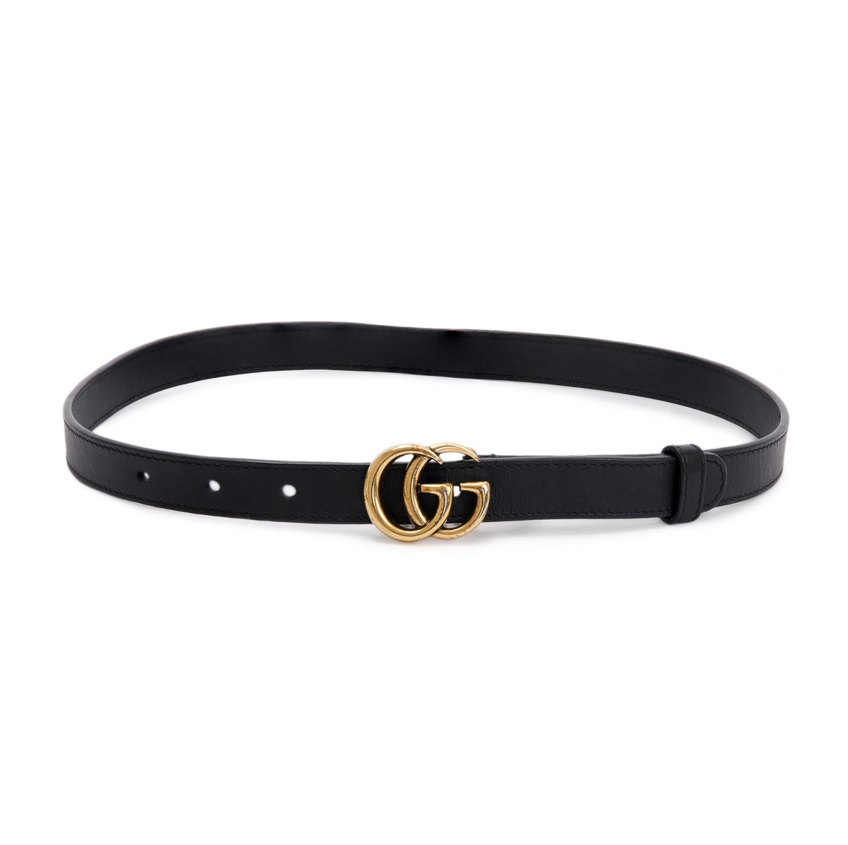 Gucci Skinny Leather Belt with Double G Buckle – Oliver Jewellery