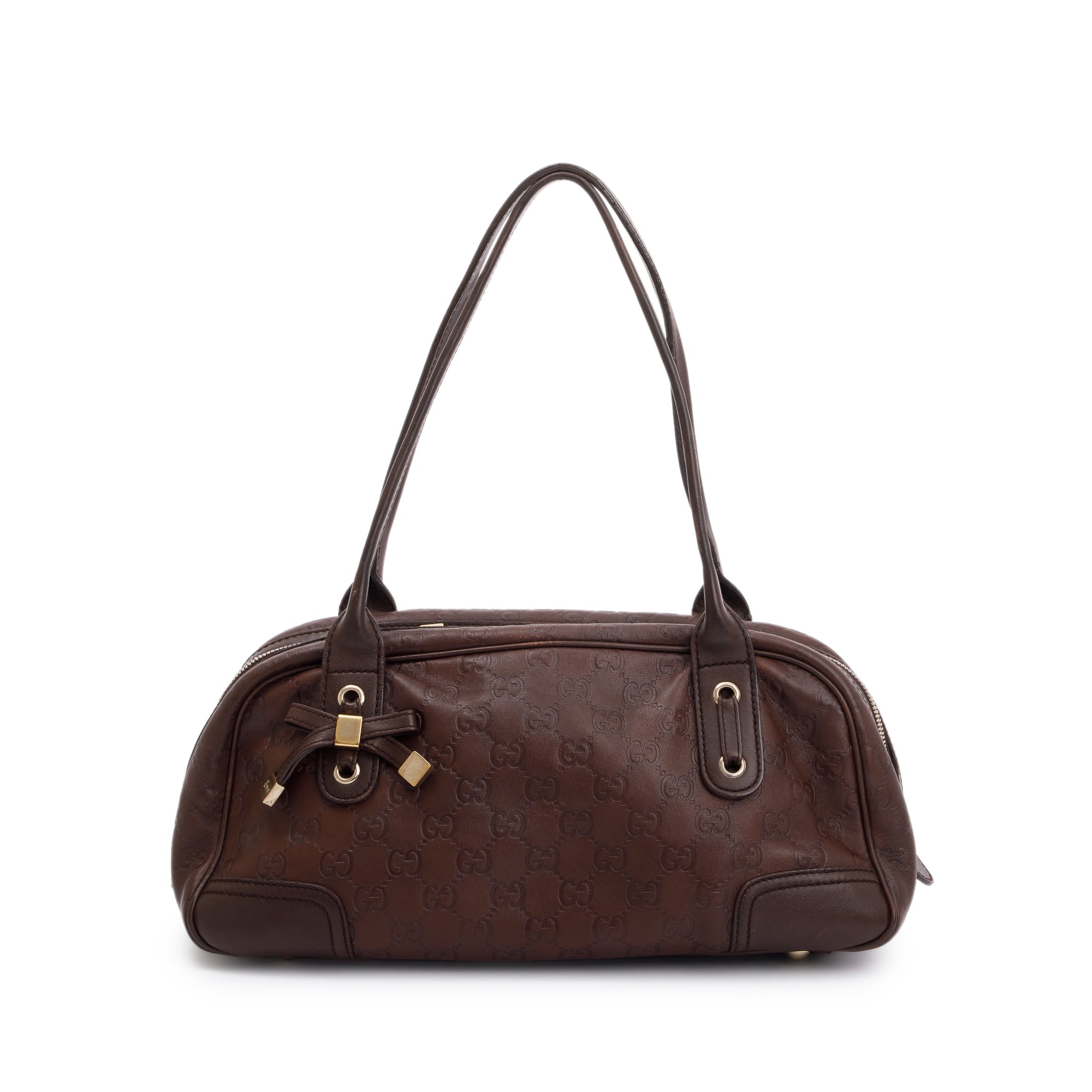 Gucci Small Brown Signature GG Leather Princy Boston Bag