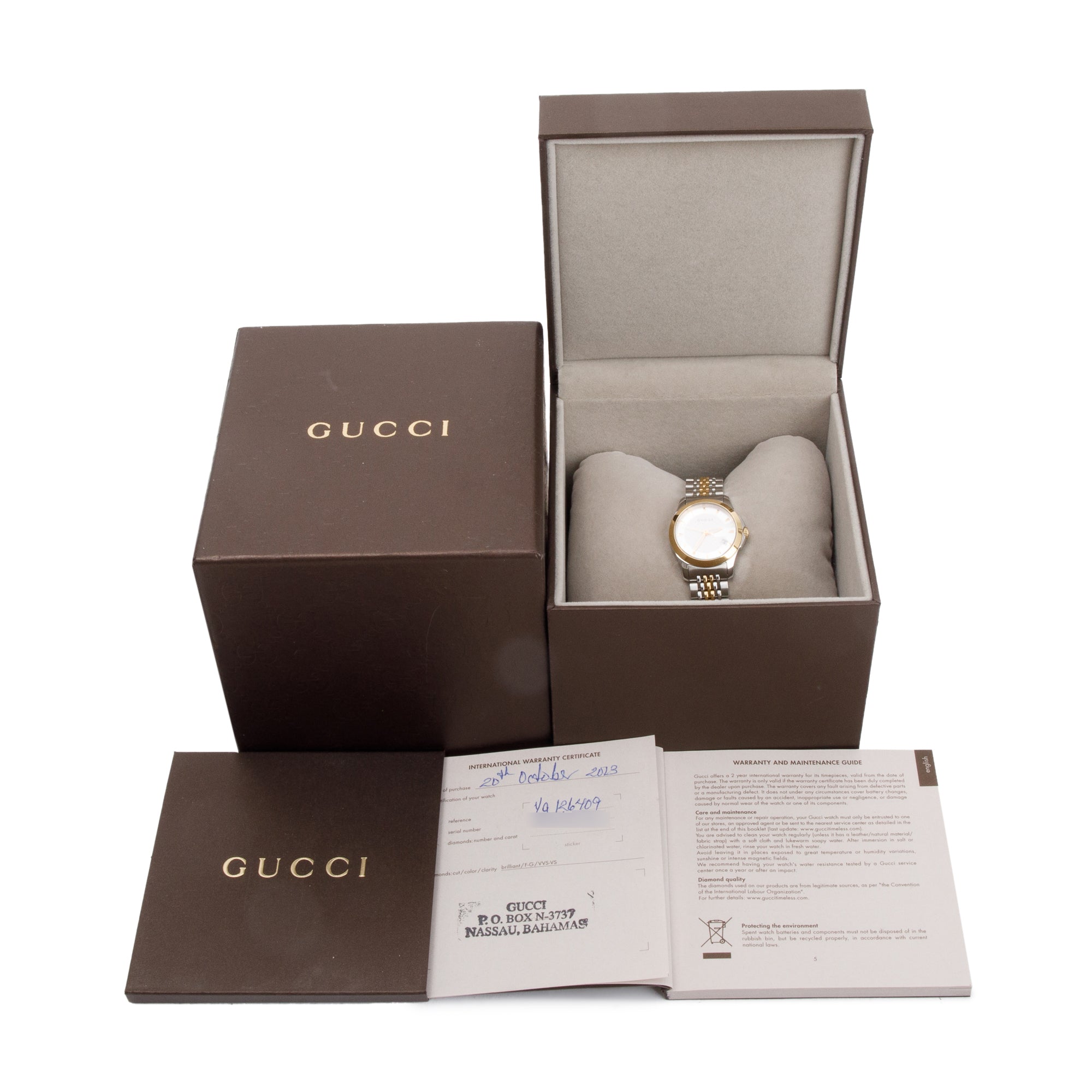 Gucci Stainless Steel & Gold Plated G-Timeless 27 MM Watch w/ Box & Papers