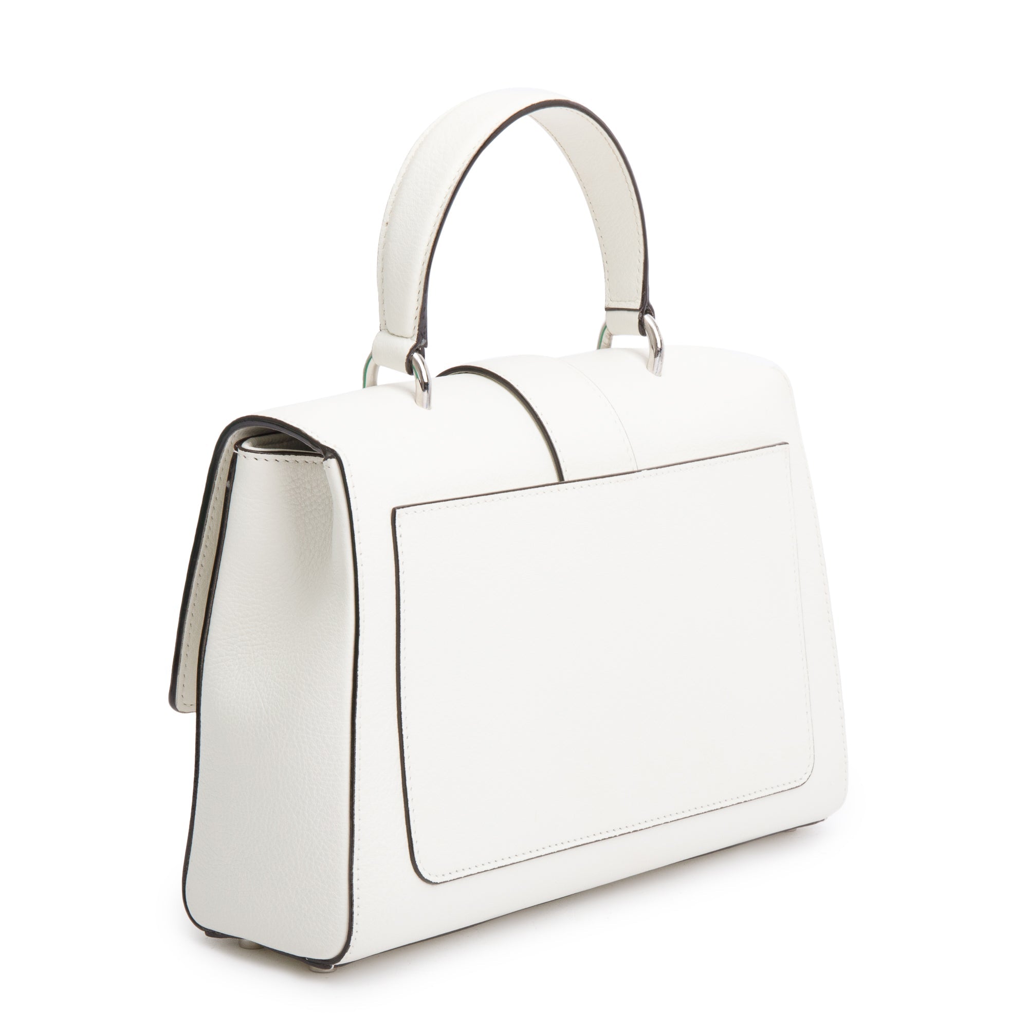 Jimmy Choo White Calfskin Leather Crystal Embellished Medium Cheri Top –  Oliver Jewellery