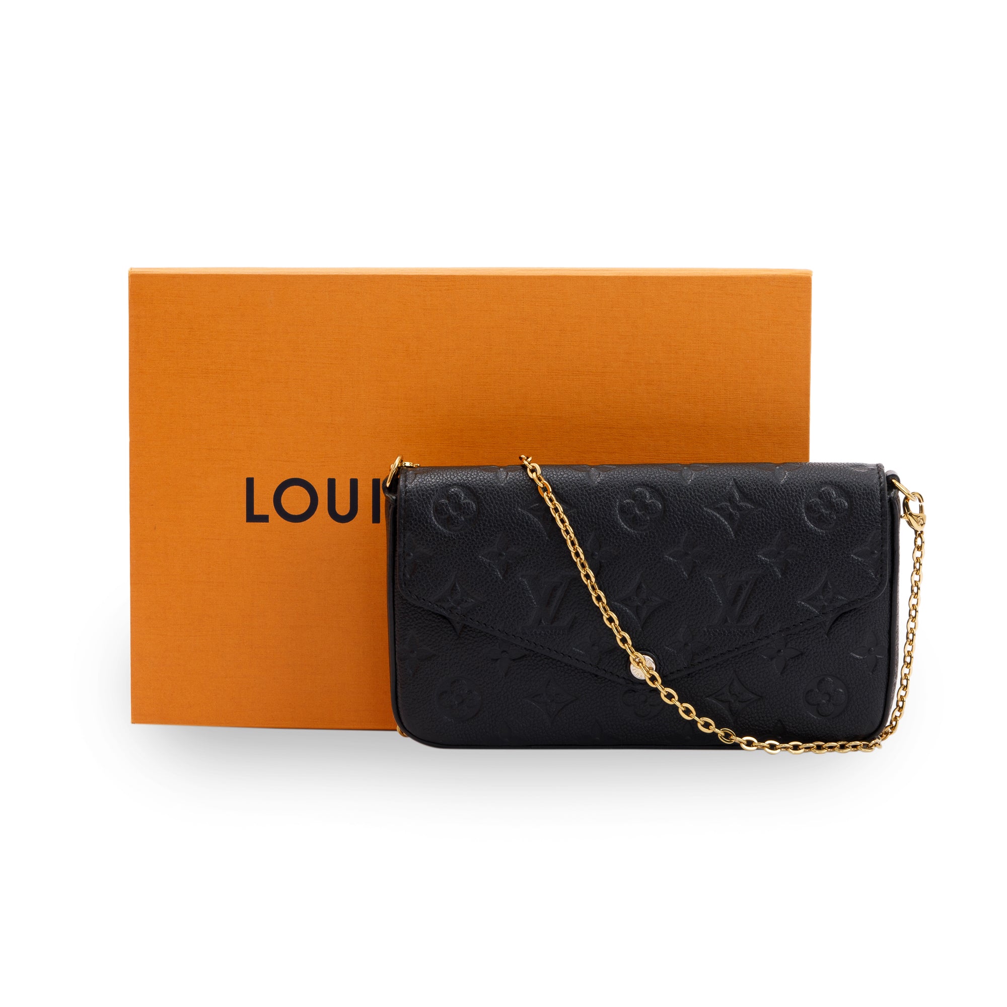 Louis Vuitton Felicie Pochette Black Monogram Empreinte w/ Dust