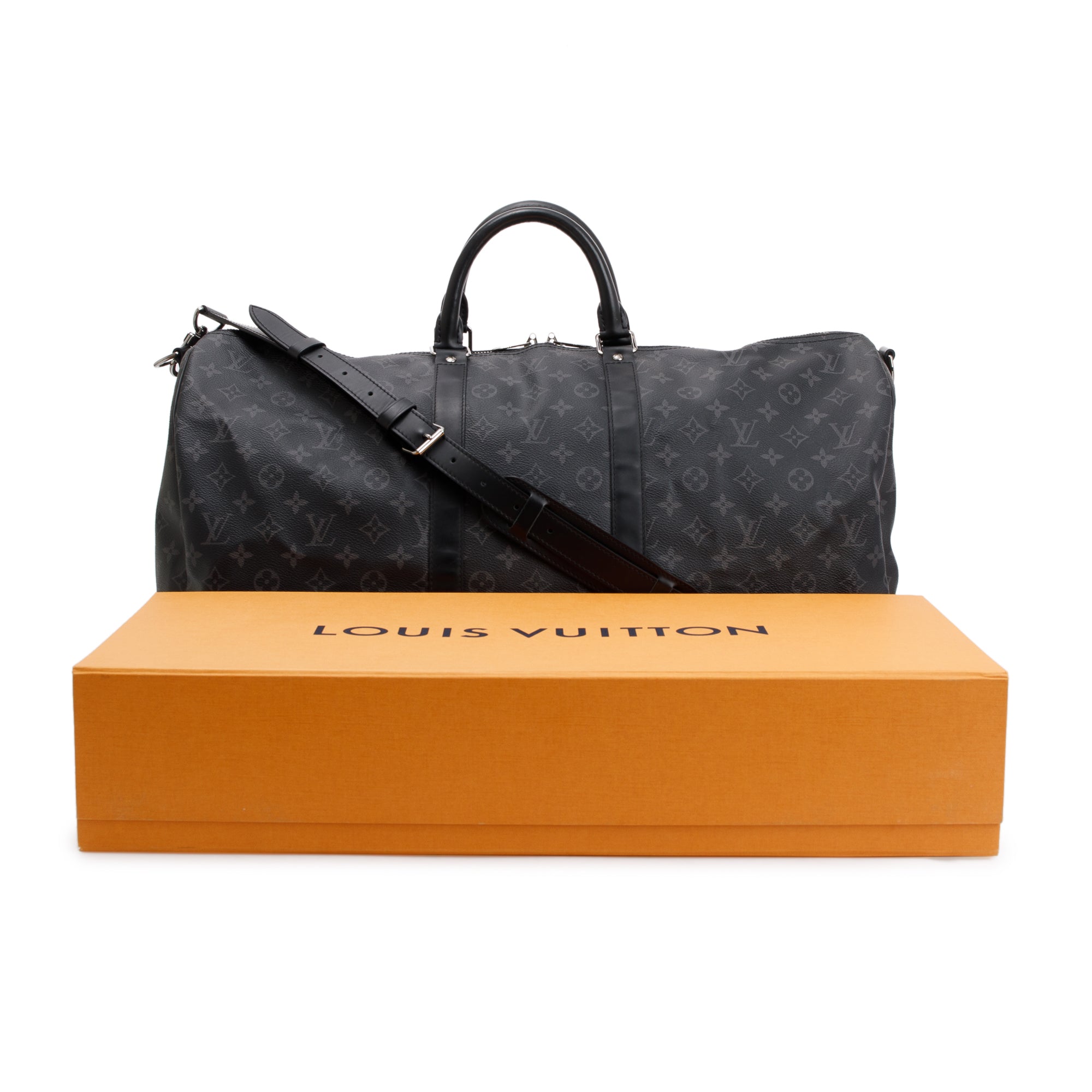 Louis vuitton keepall 55 monogram eclipse on sale