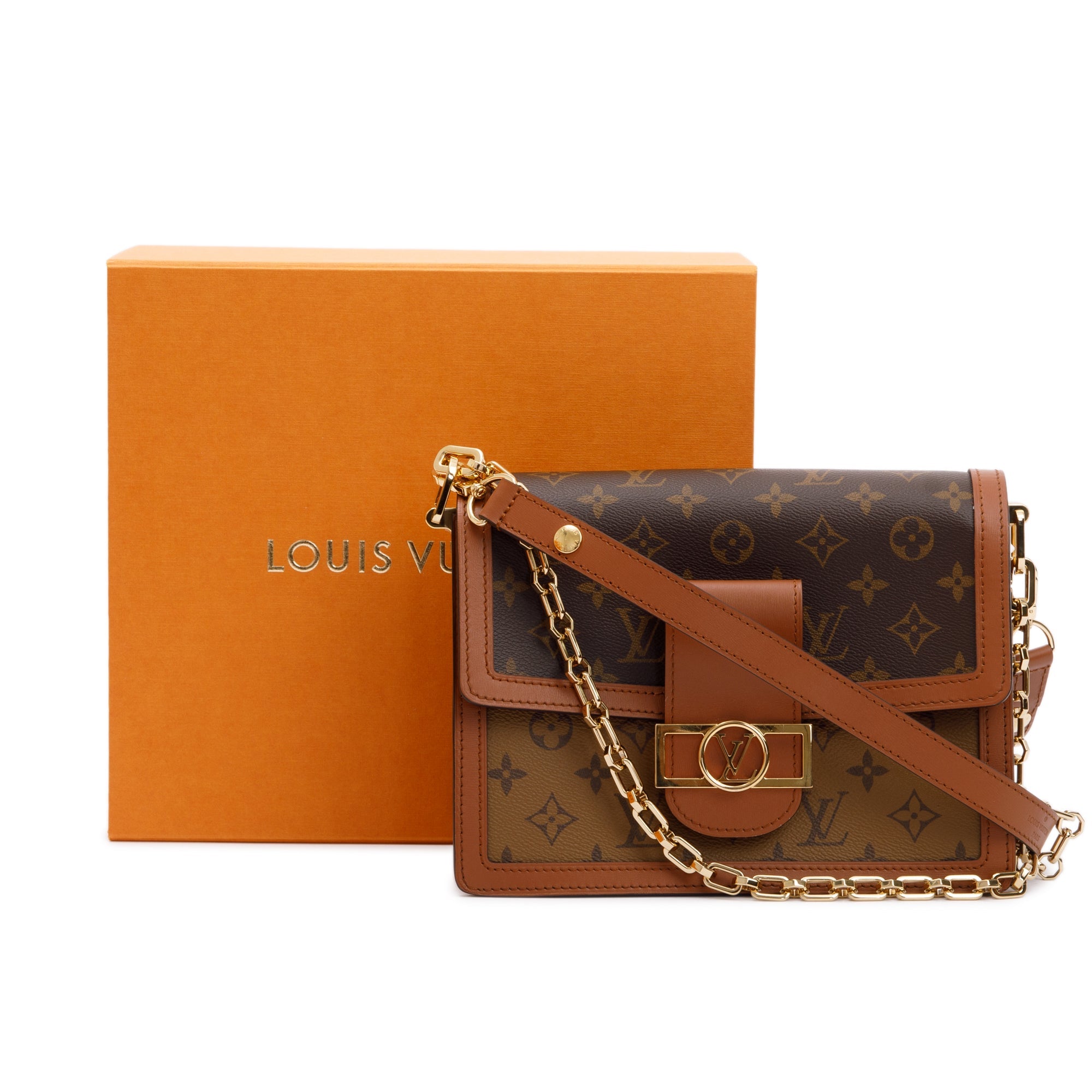 Louis Vuitton 2022 Monogram Reverse Dauphine MM w/ Strap & Box Box