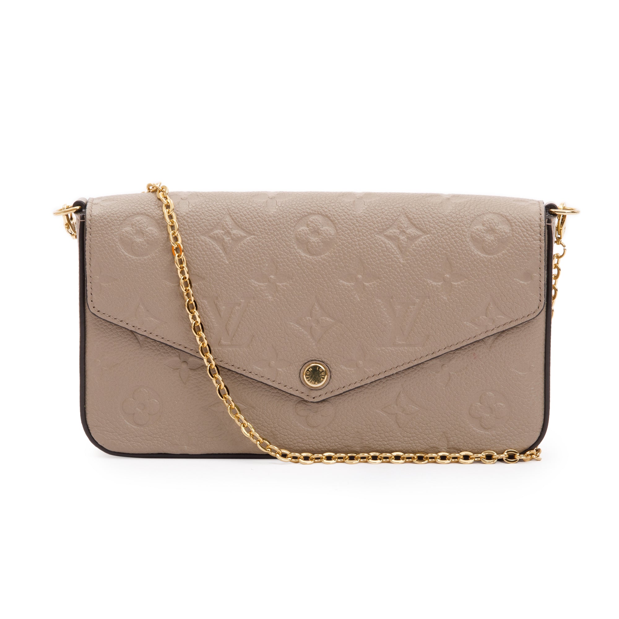 Louis Vuitton Felicie Pochette Beige Empreinte Crossbody Bag - THE